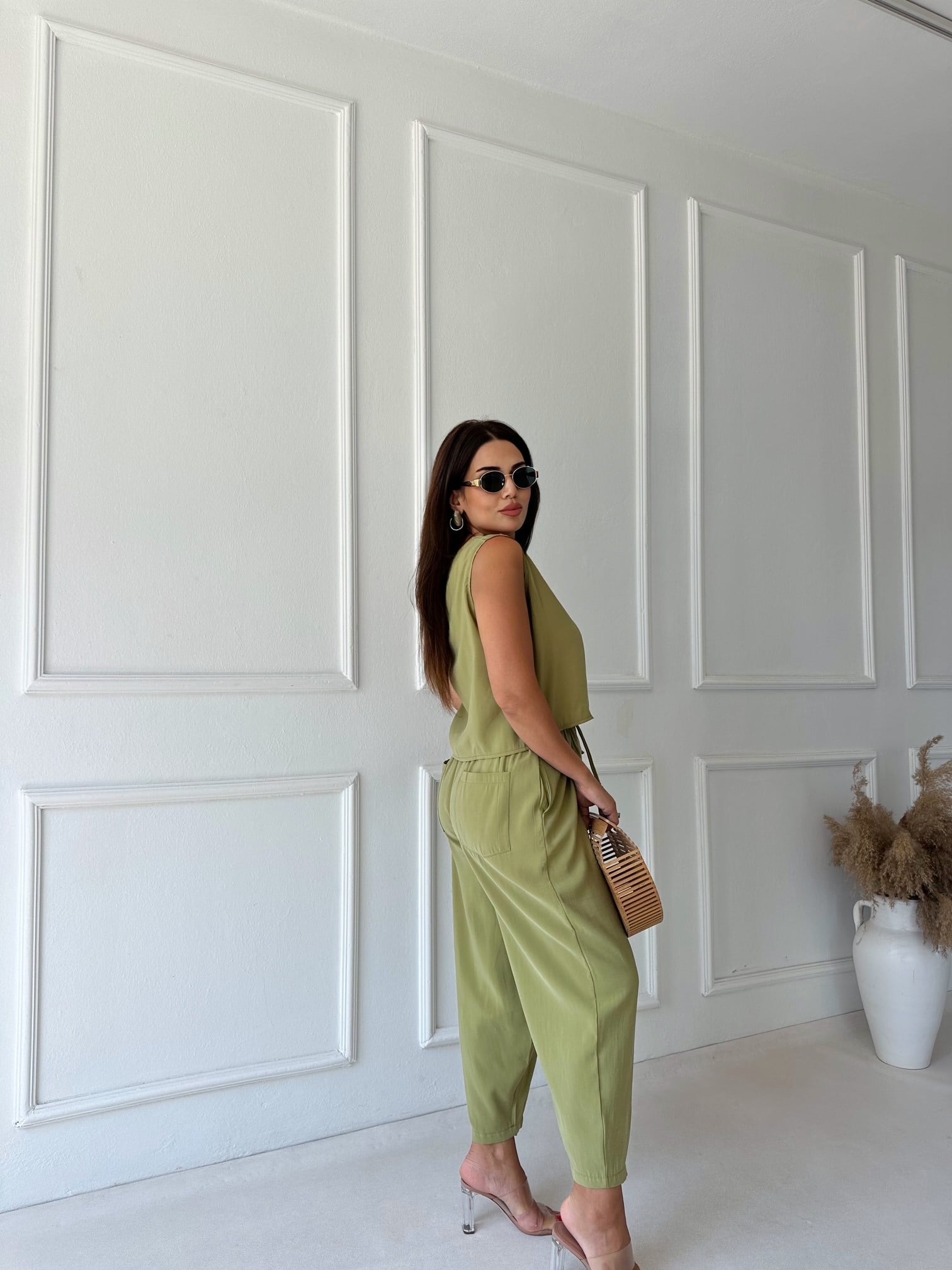 Riva Bluz Pantolon Tensel Takım - Haki