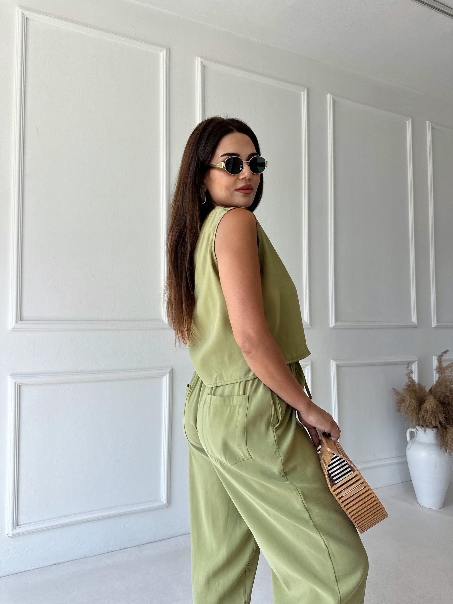 Riva Bluz Pantolon Tensel Takım - Haki