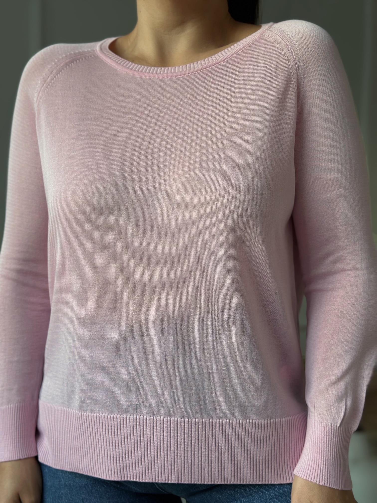 Soft Touch Basic İnce Reglan Triko Bluz - Toz Pembe