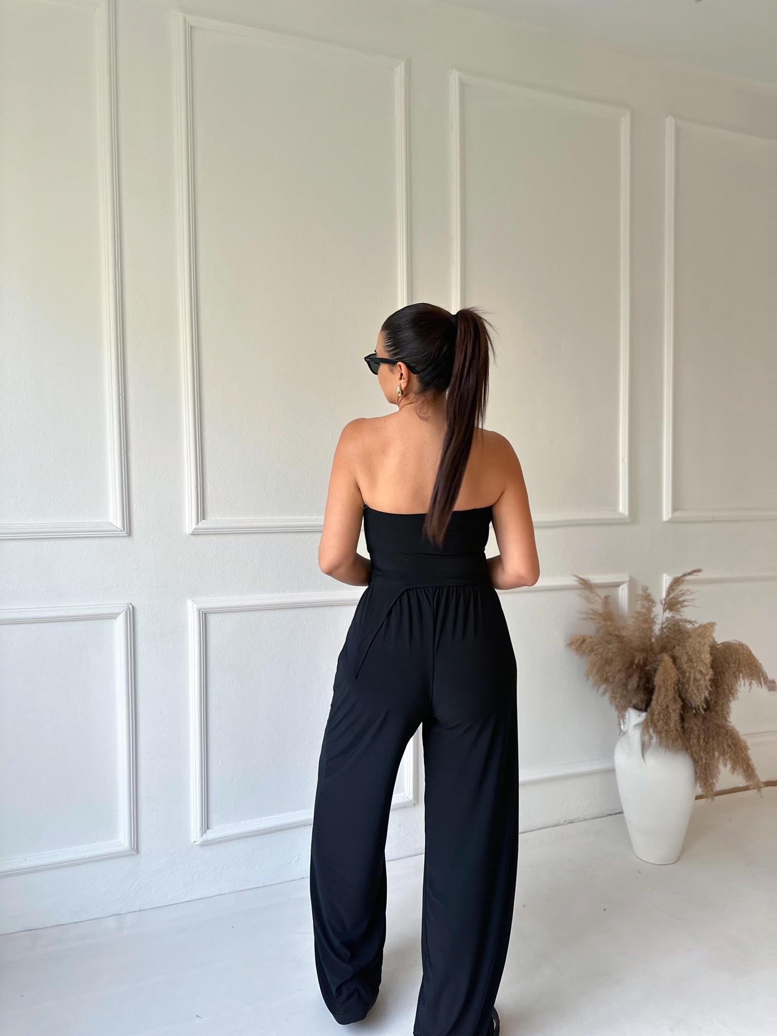 Straplez Bluz Pantolon Takım 