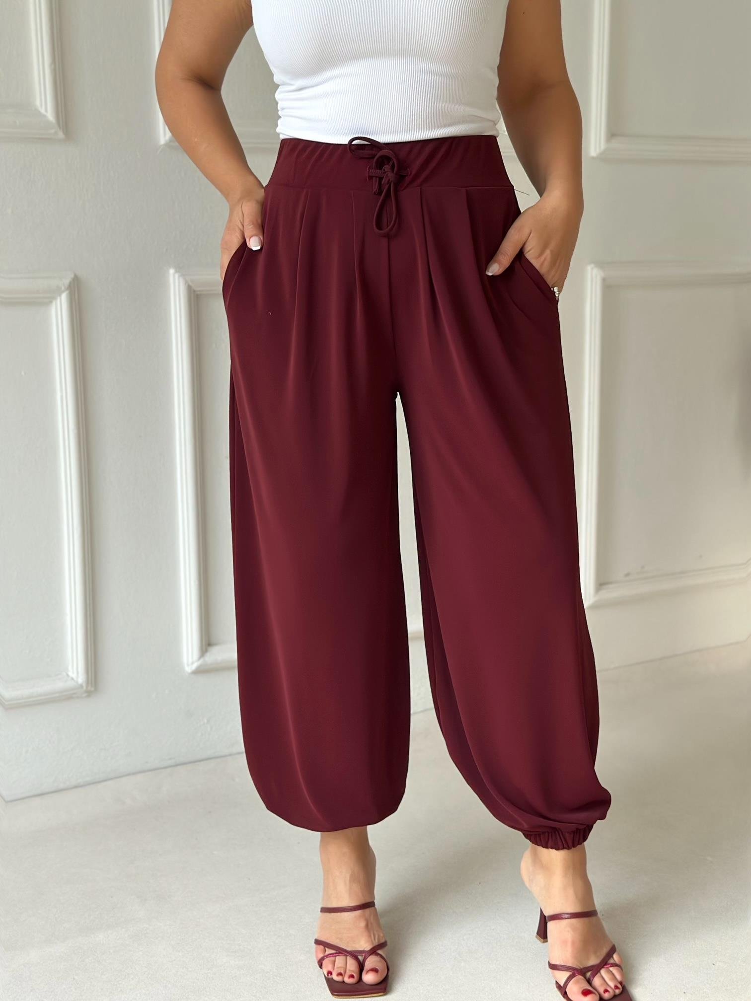 Urban Comfort Şalvar Pantolon - Bordo