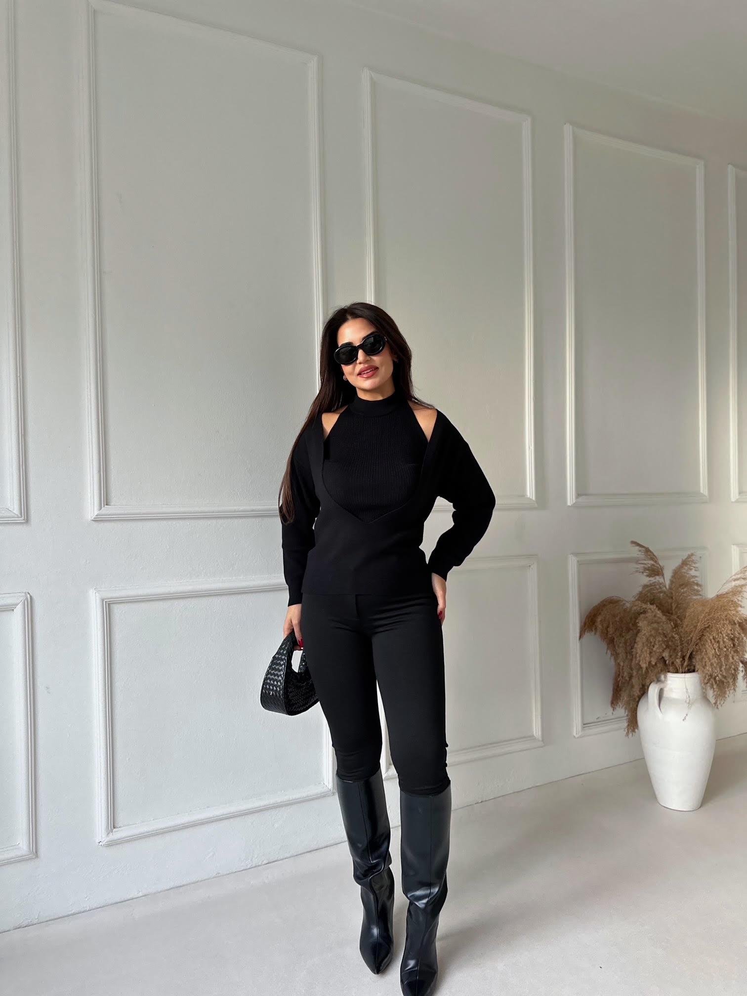 Yüksek Bel Toparlayıcı Pantolon Tayt – Siyah