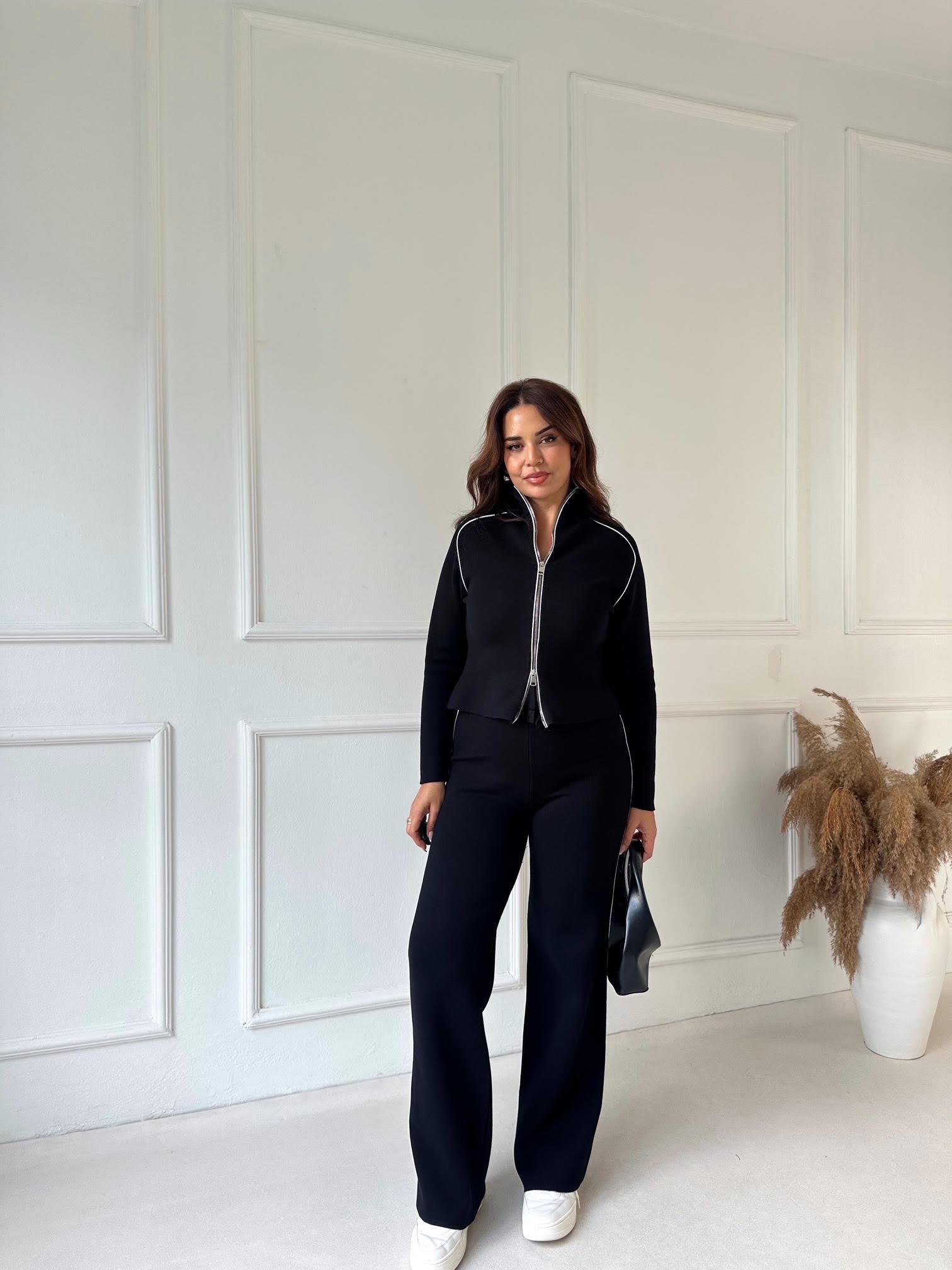 Yumuşacık Premium Triko Eşofman Takım - Siyah