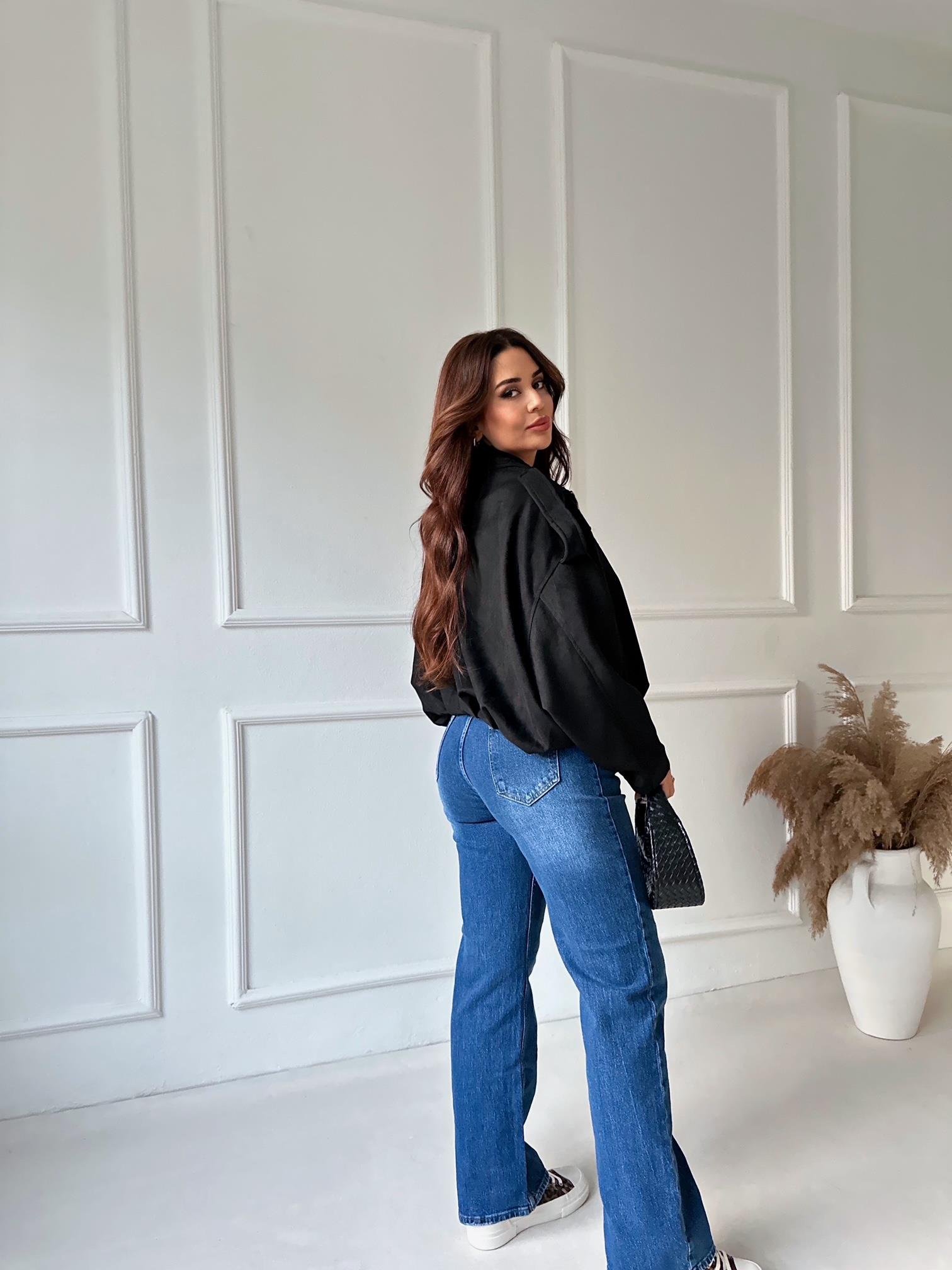 Zara Model Süet Bomber Ceket – Siyah