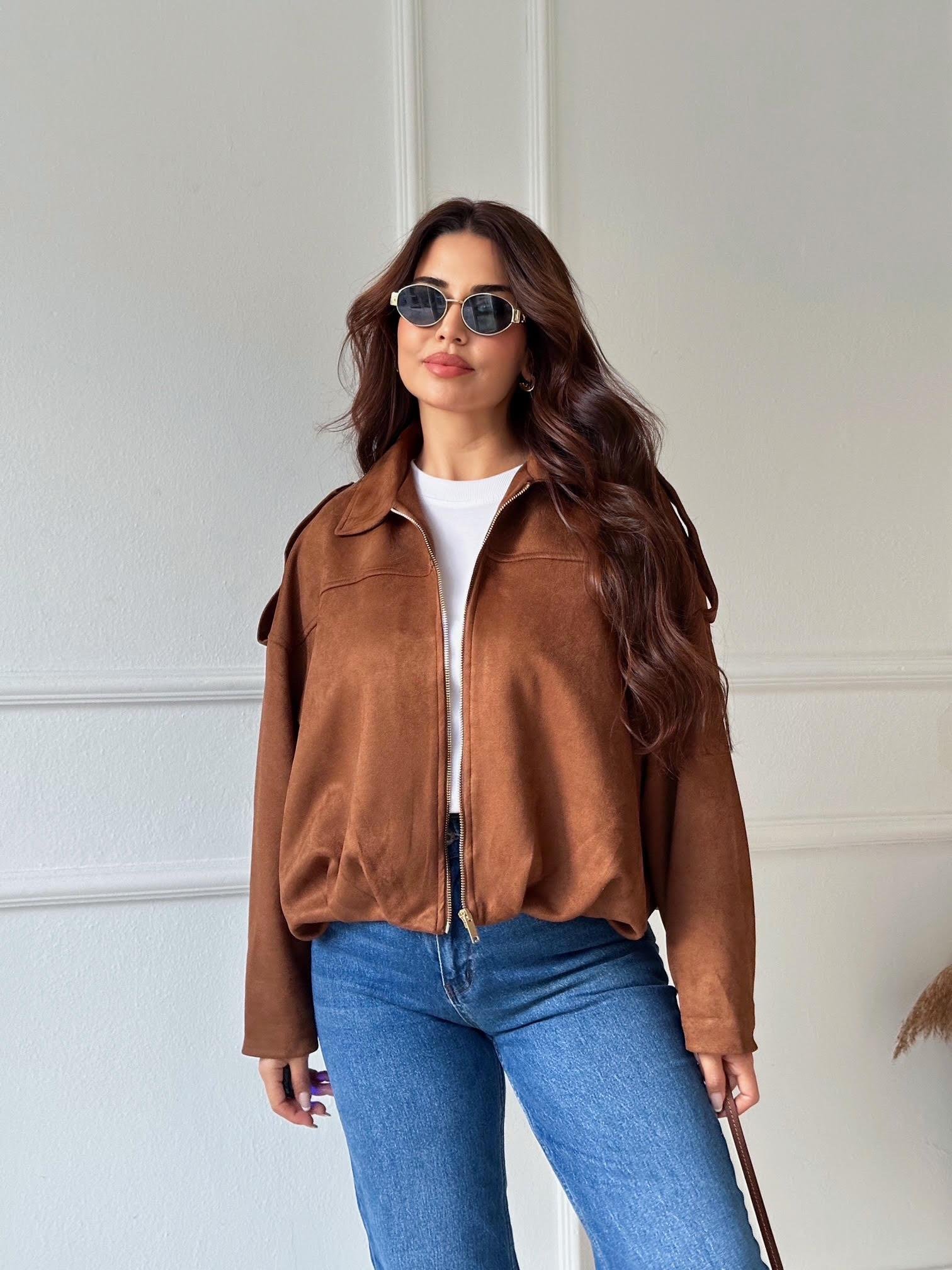 Zara Model Süet Bomber Ceket – Taba