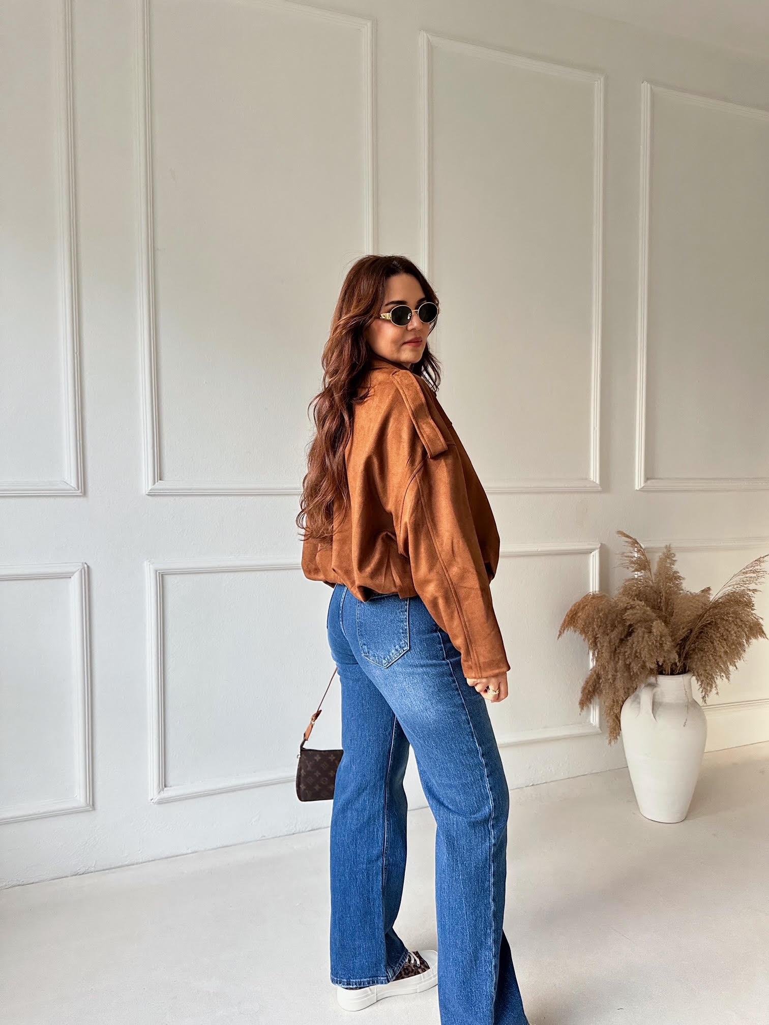 Zara Model Süet Bomber Ceket – Taba