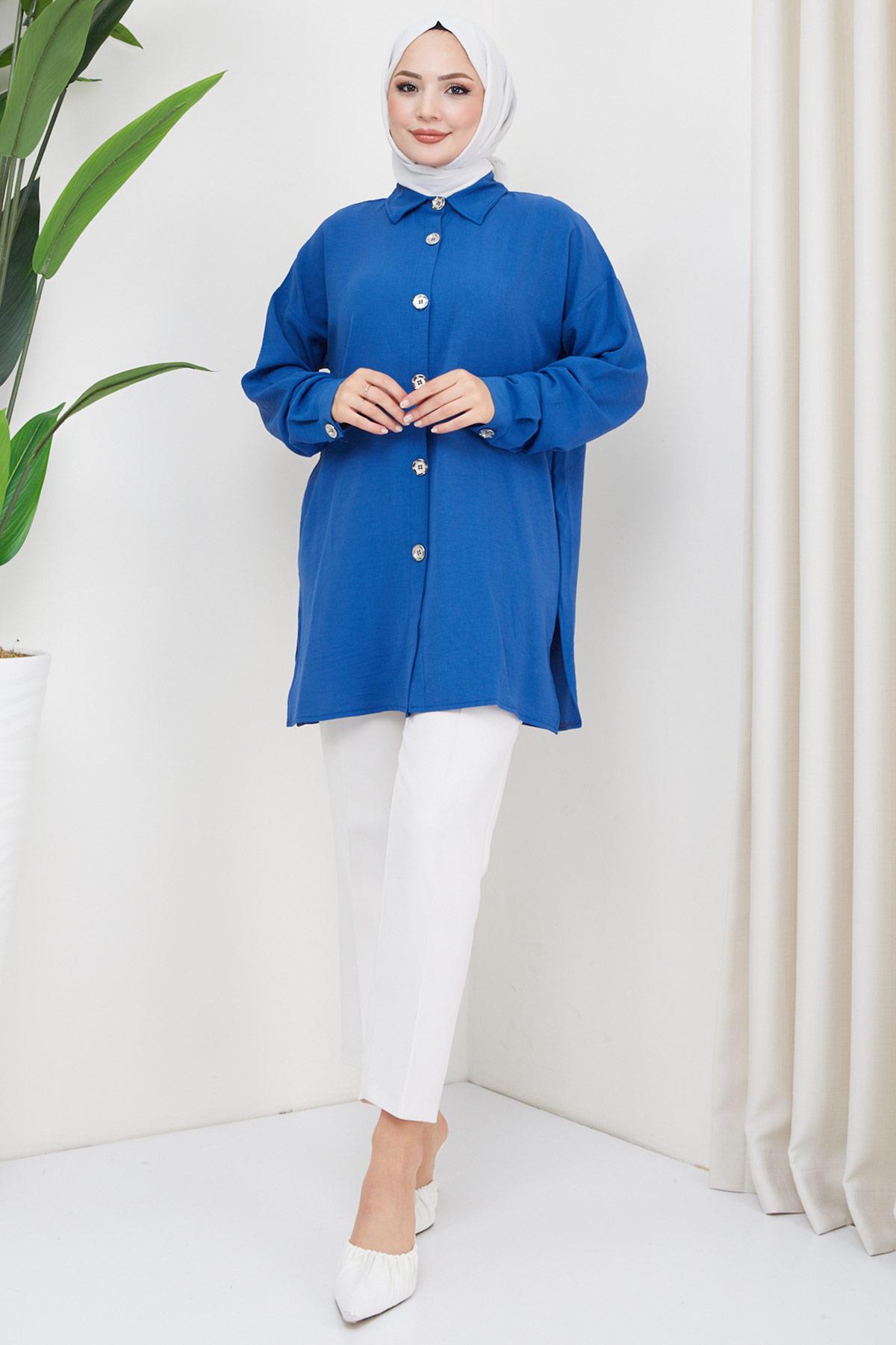 Aerobin Oversize Tunik İndigo HM2324