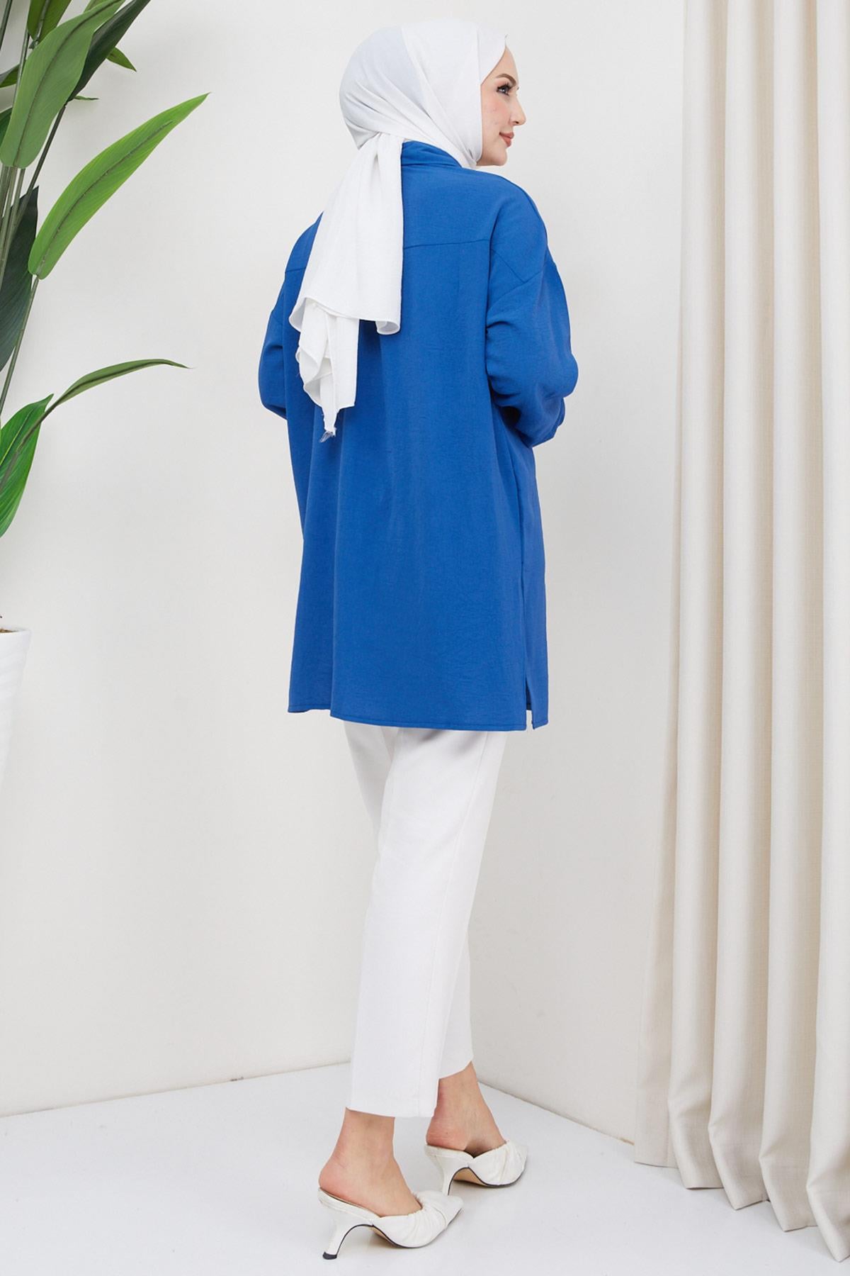 Aerobin Oversize Tunik İndigo HM2324