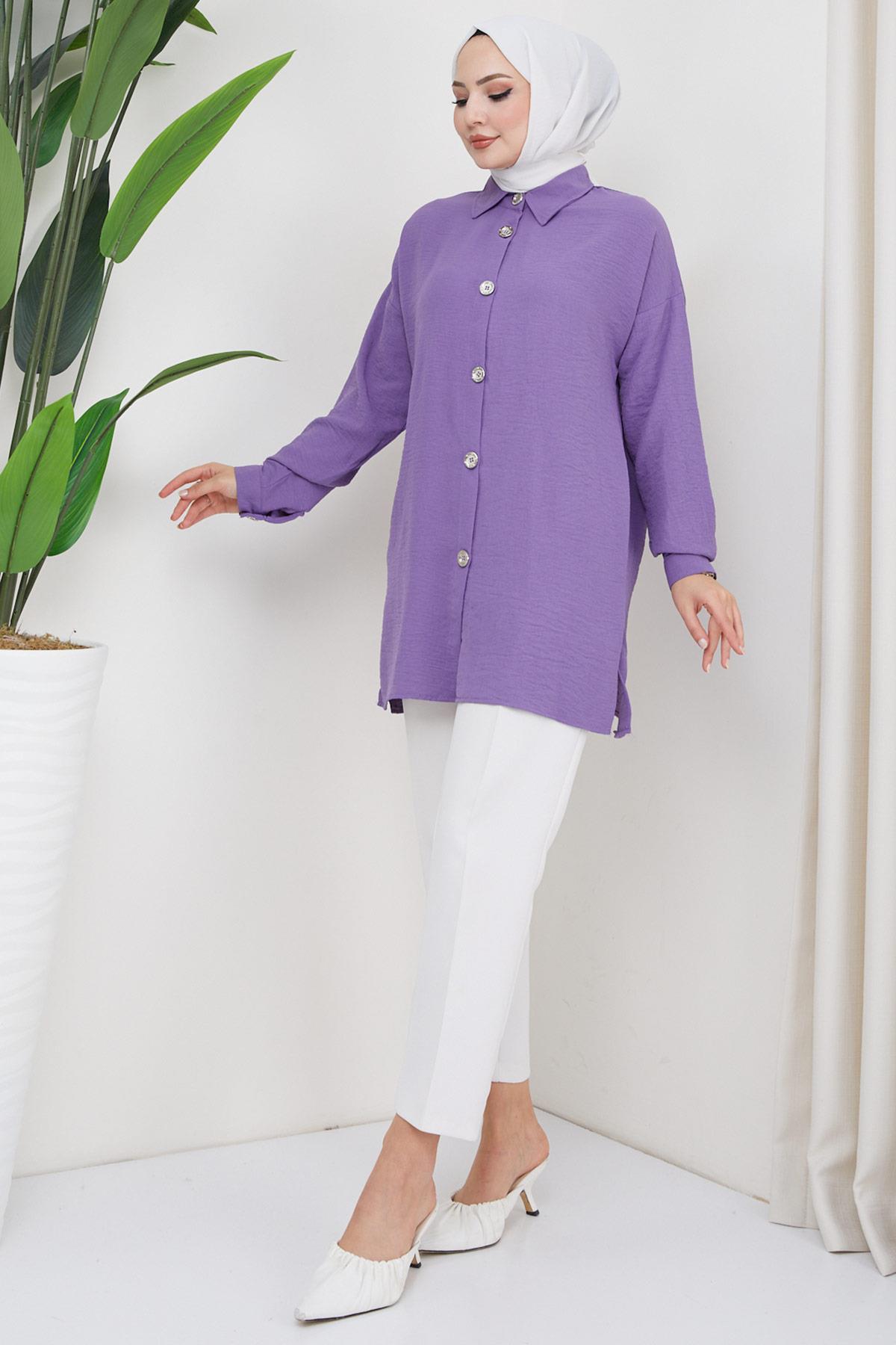 Aerobin Oversize Tunik Lila HM2324