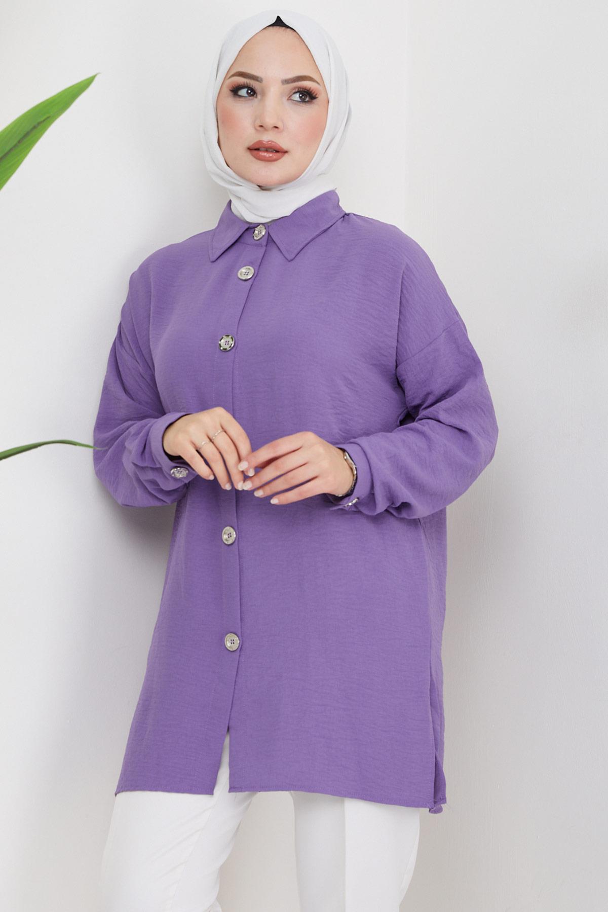 Aerobin Oversize Tunik Lila HM2324