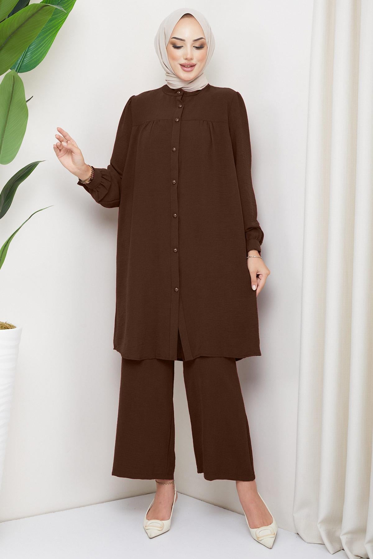 Aerobin Tunik Pantolon İkili Takım Acı Kahve HM2155