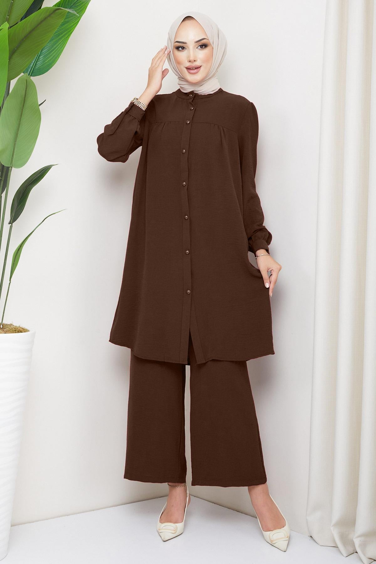 Aerobin Tunik Pantolon İkili Takım Acı Kahve HM2155