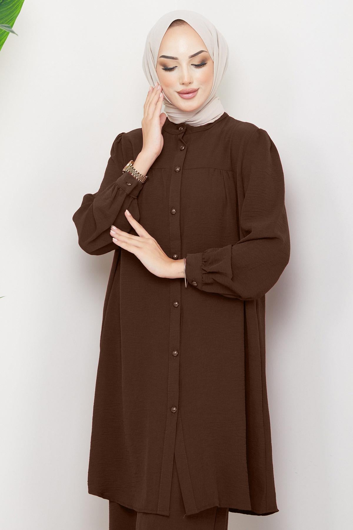 Aerobin Tunik Pantolon İkili Takım Acı Kahve HM2155