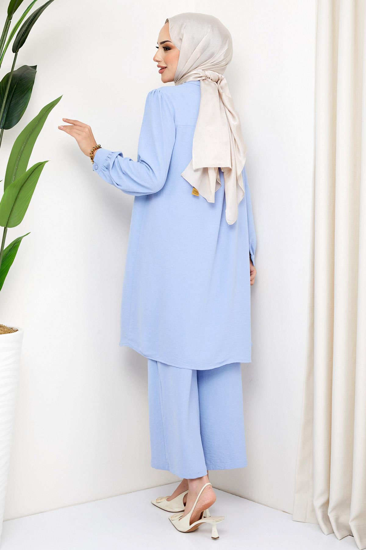 Aerobin Tunik Pantolon İkili Takım Bebe Mavisi HM2155