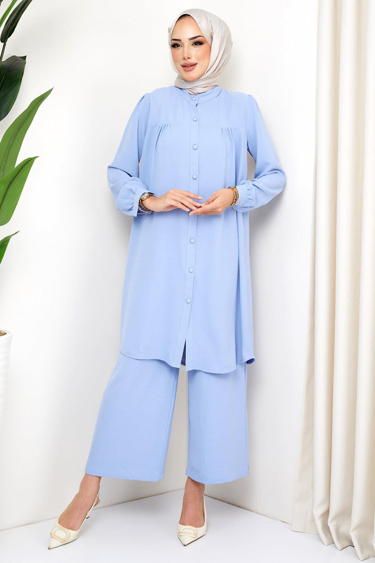 Aerobin Tunik Pantolon İkili Takım Bebe Mavisi HM2155