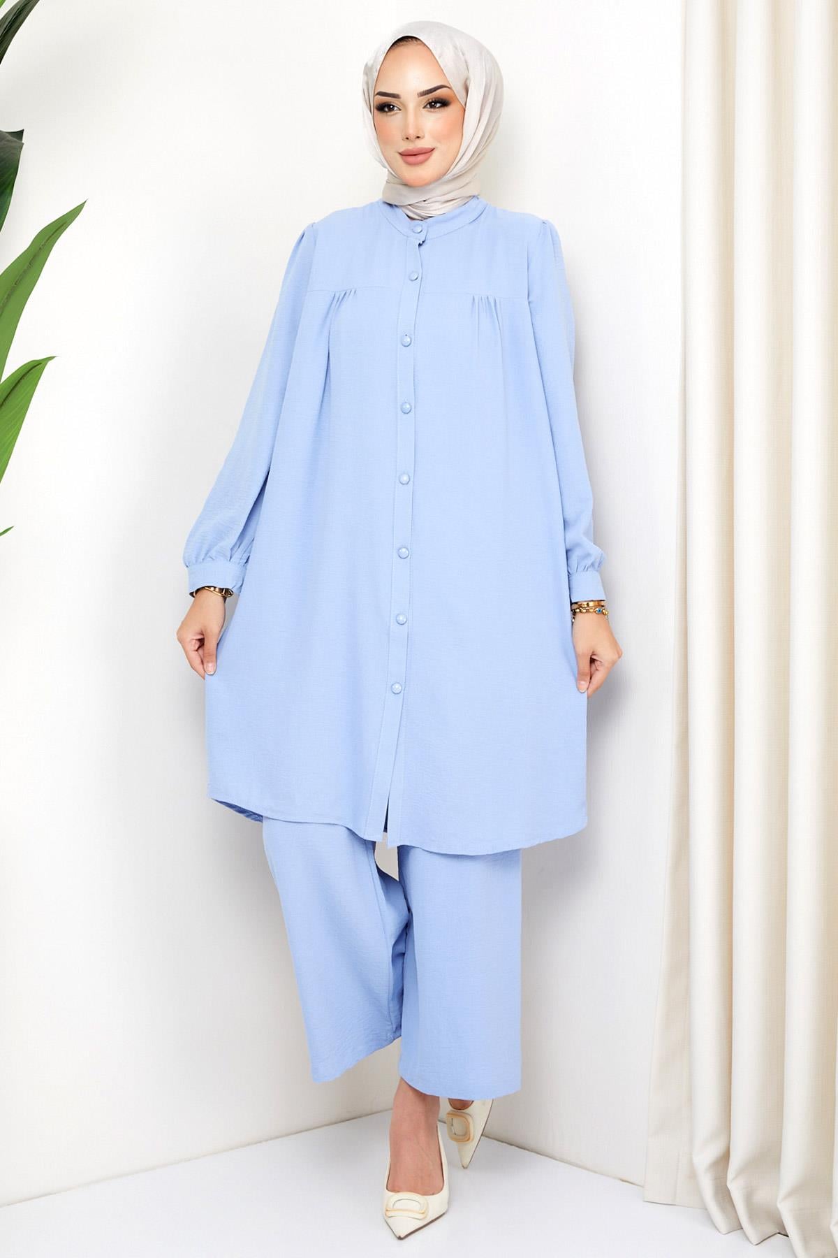 Aerobin Tunik Pantolon İkili Takım Bebe Mavisi HM2155