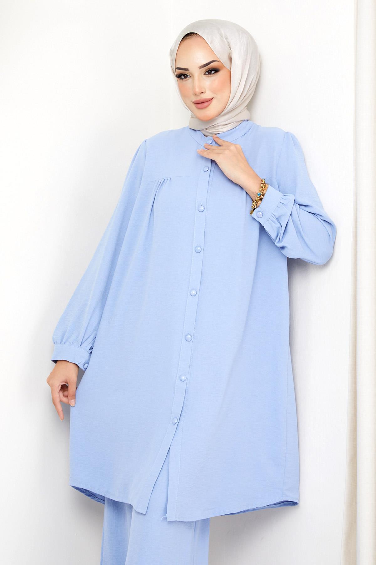 Aerobin Tunik Pantolon İkili Takım Bebe Mavisi HM2155