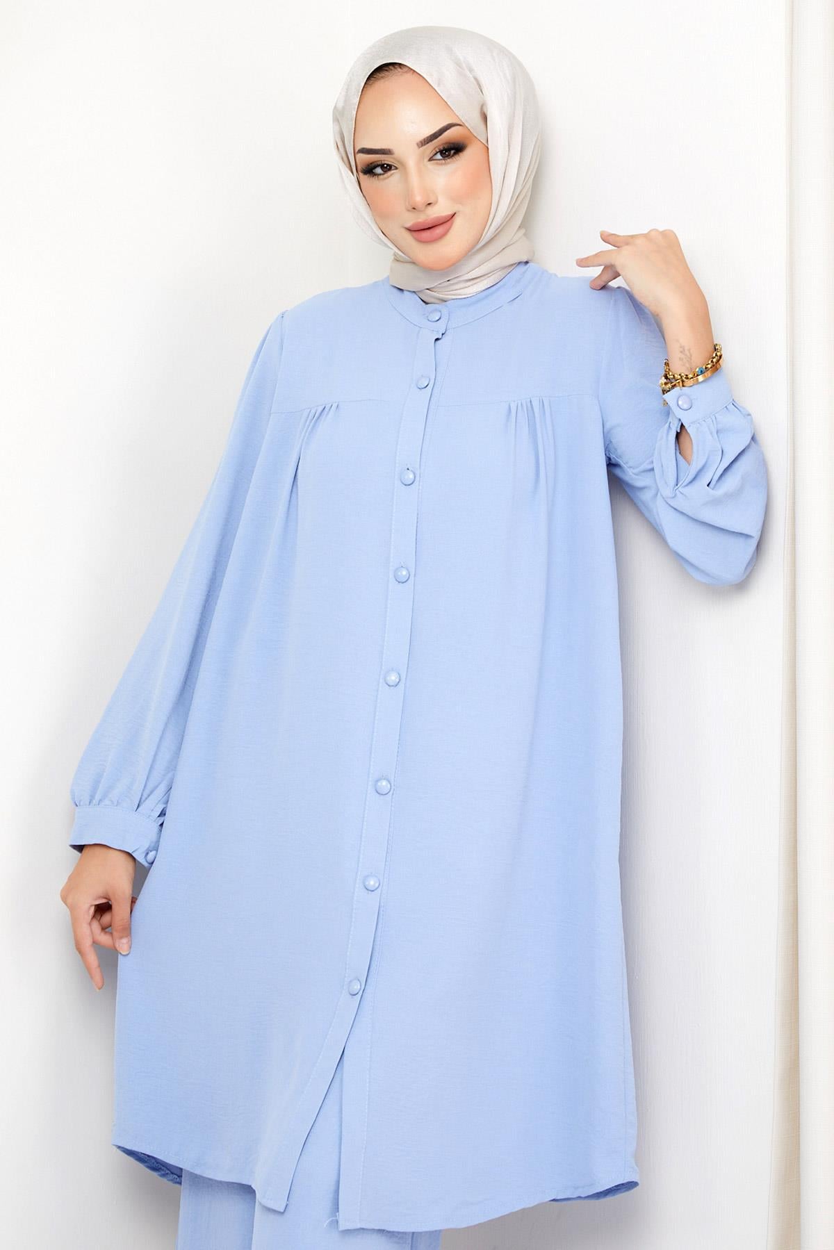 Aerobin Tunik Pantolon İkili Takım Bebe Mavisi HM2155