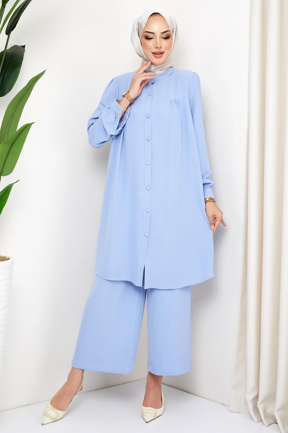 Aerobin Tunik Pantolon İkili Takım Bebe Mavisi HM2155