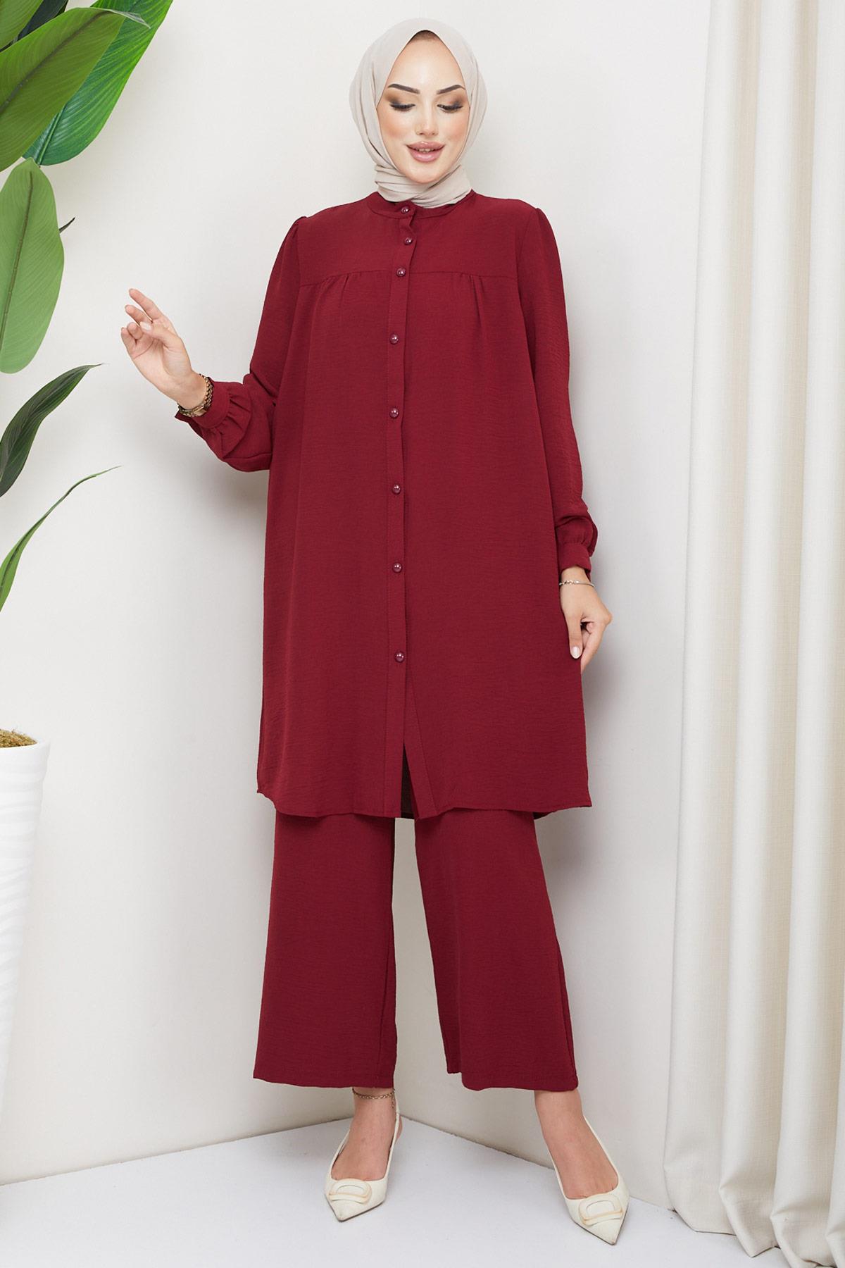 Aerobin Tunik Pantolon İkili Takım Bordo HM2155