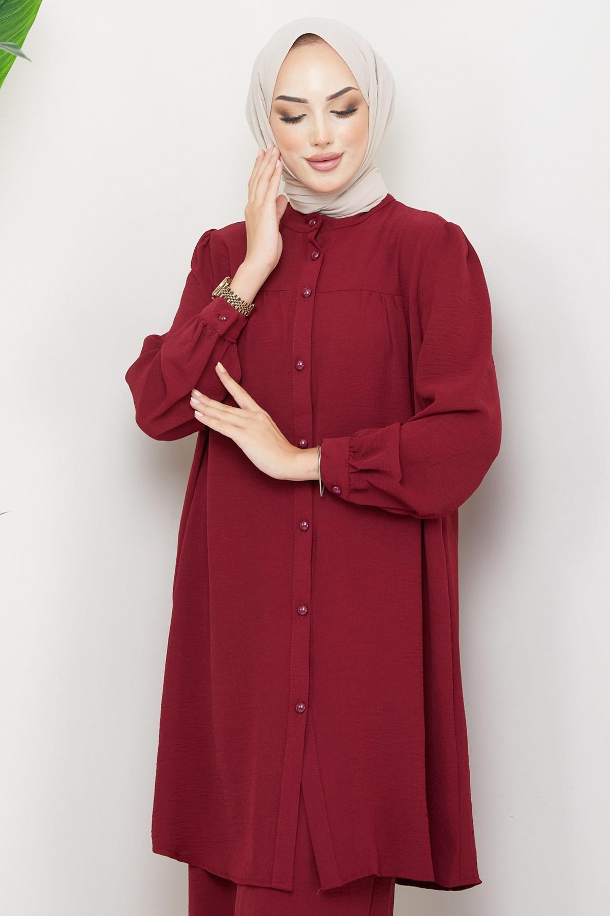 Aerobin Tunik Pantolon İkili Takım Bordo HM2155