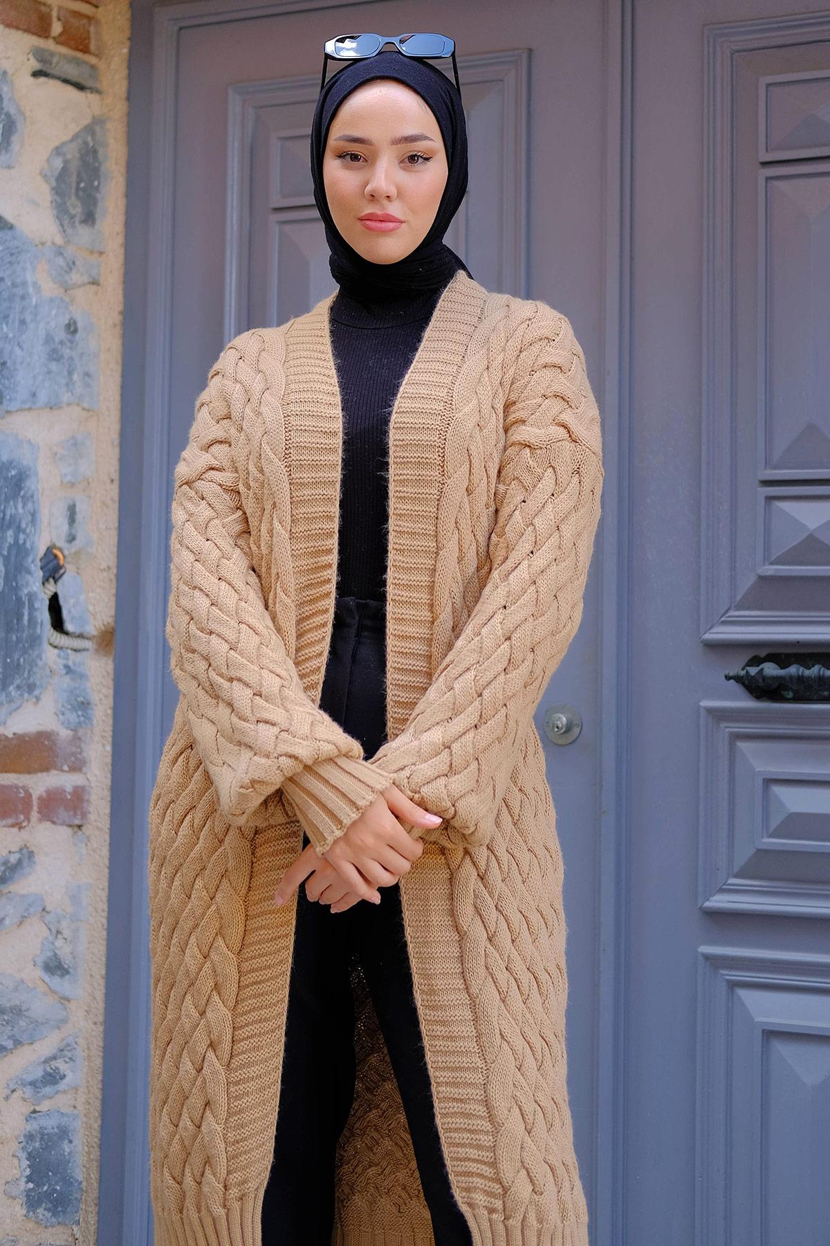 Araboy Triko Hırka Camel HM2227