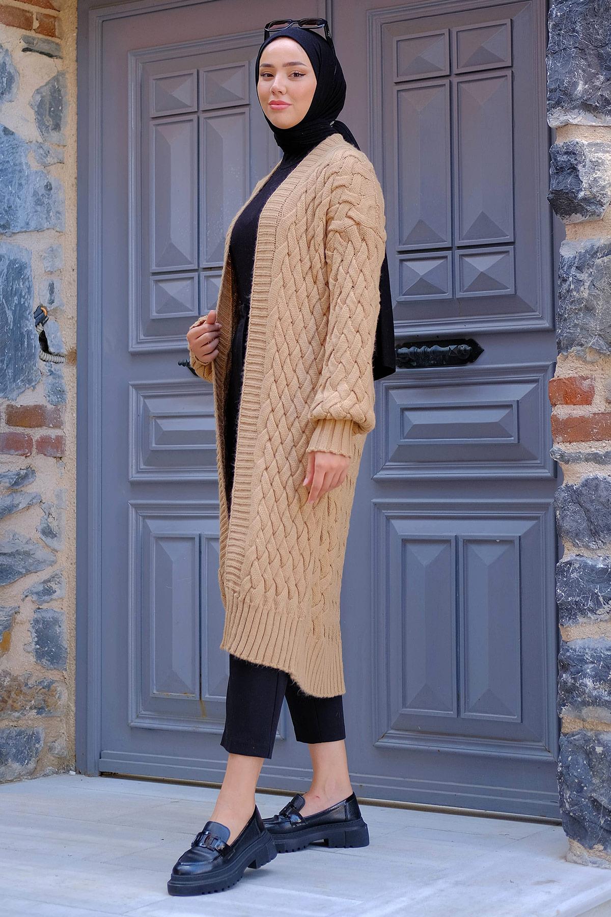 Araboy Triko Hırka Camel HM2227