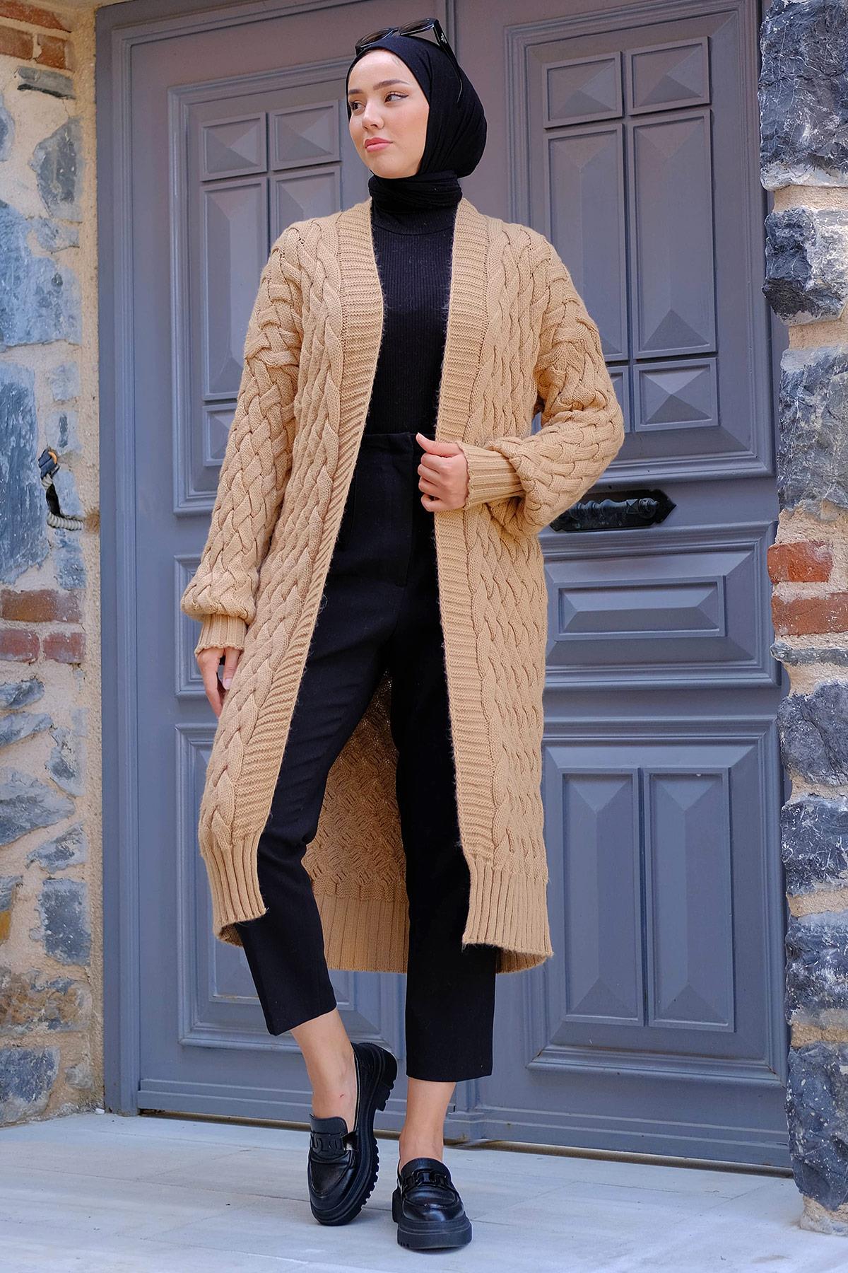 Araboy Triko Hırka Camel HM2227