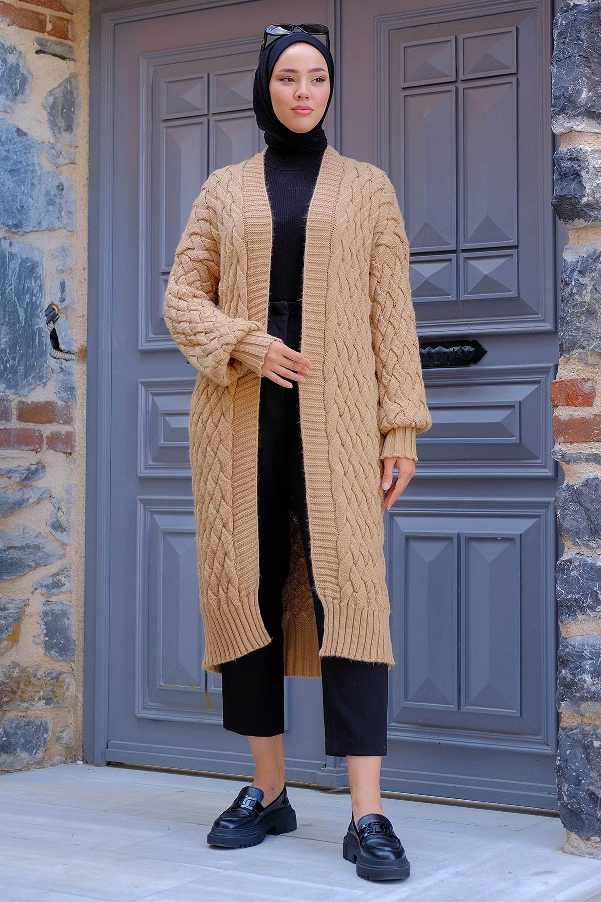 Araboy Triko Hırka Camel HM2227