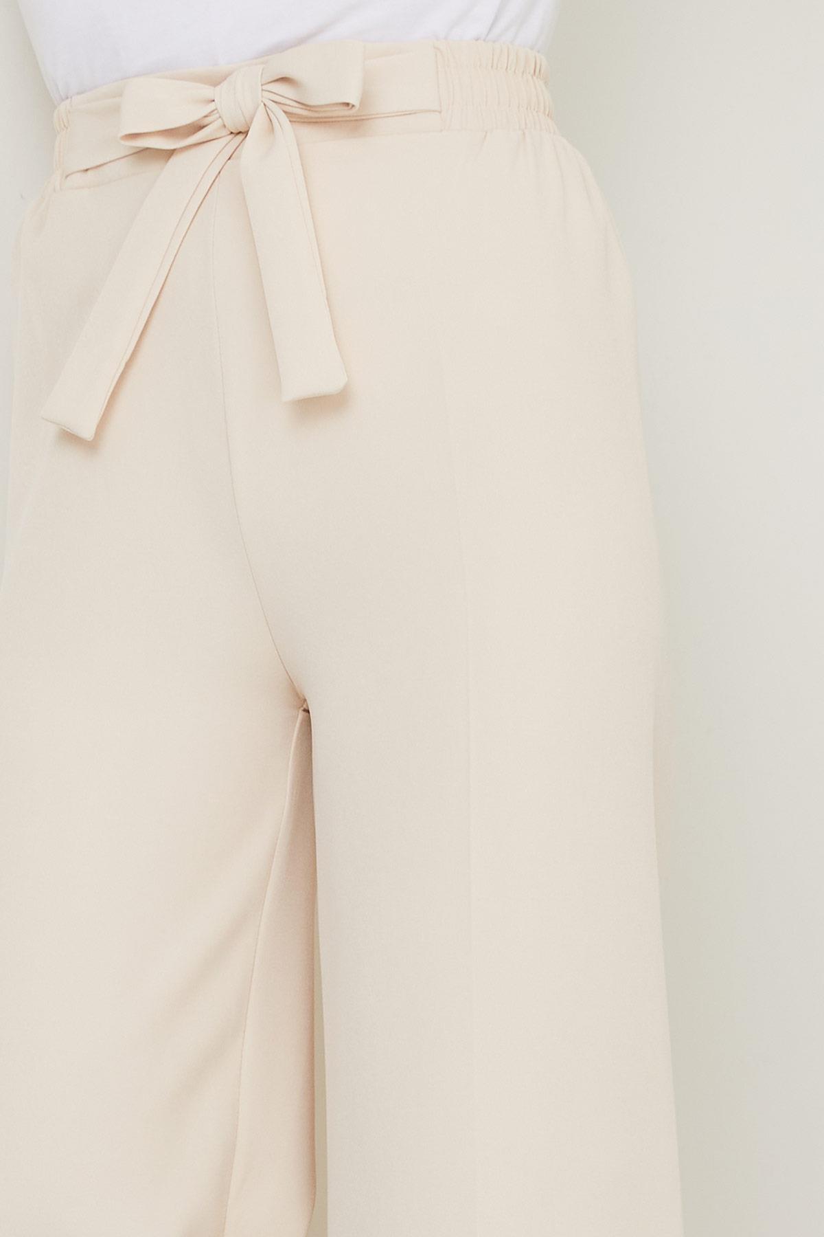 Bağlamalı Pantolon Bej HM2782