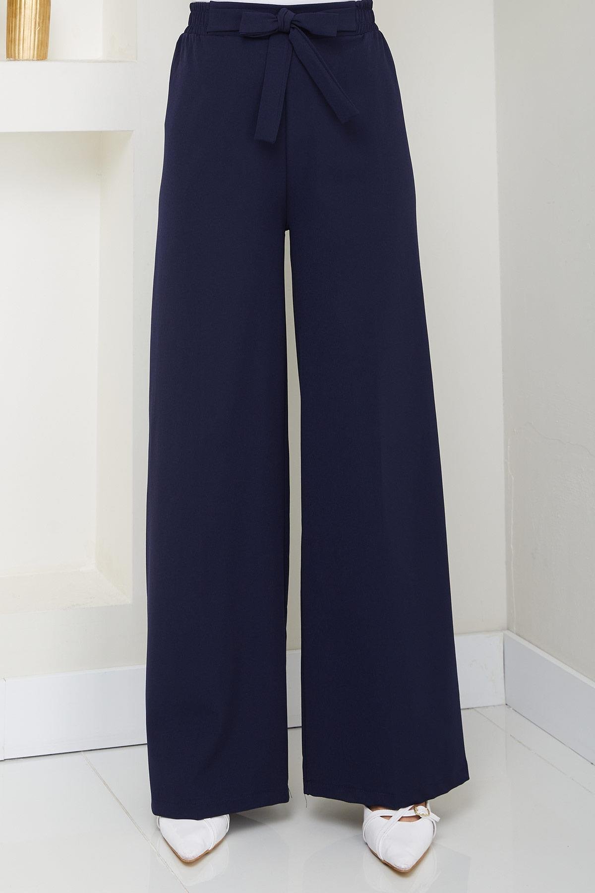 Bağlamalı Pantolon Lacivert HM2782