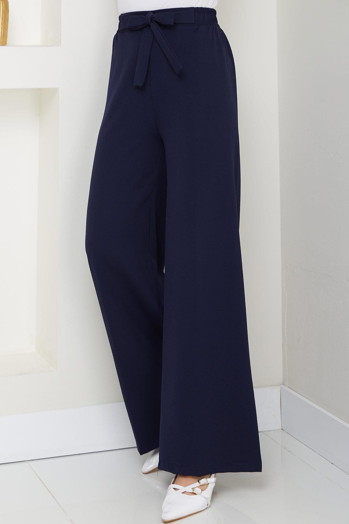 Bağlamalı Pantolon Lacivert HM2782