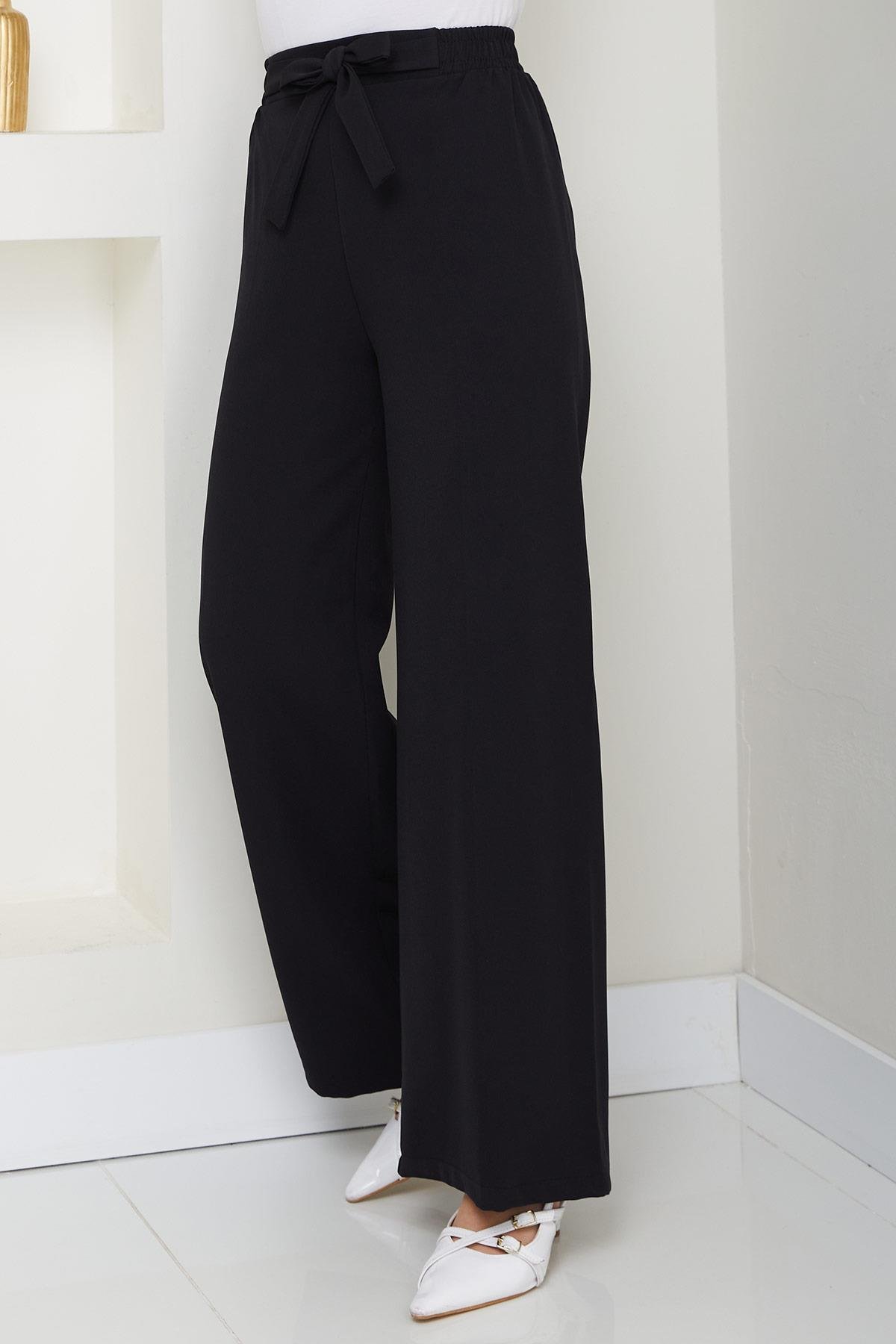 Bağlamalı Pantolon Siyah HM2782