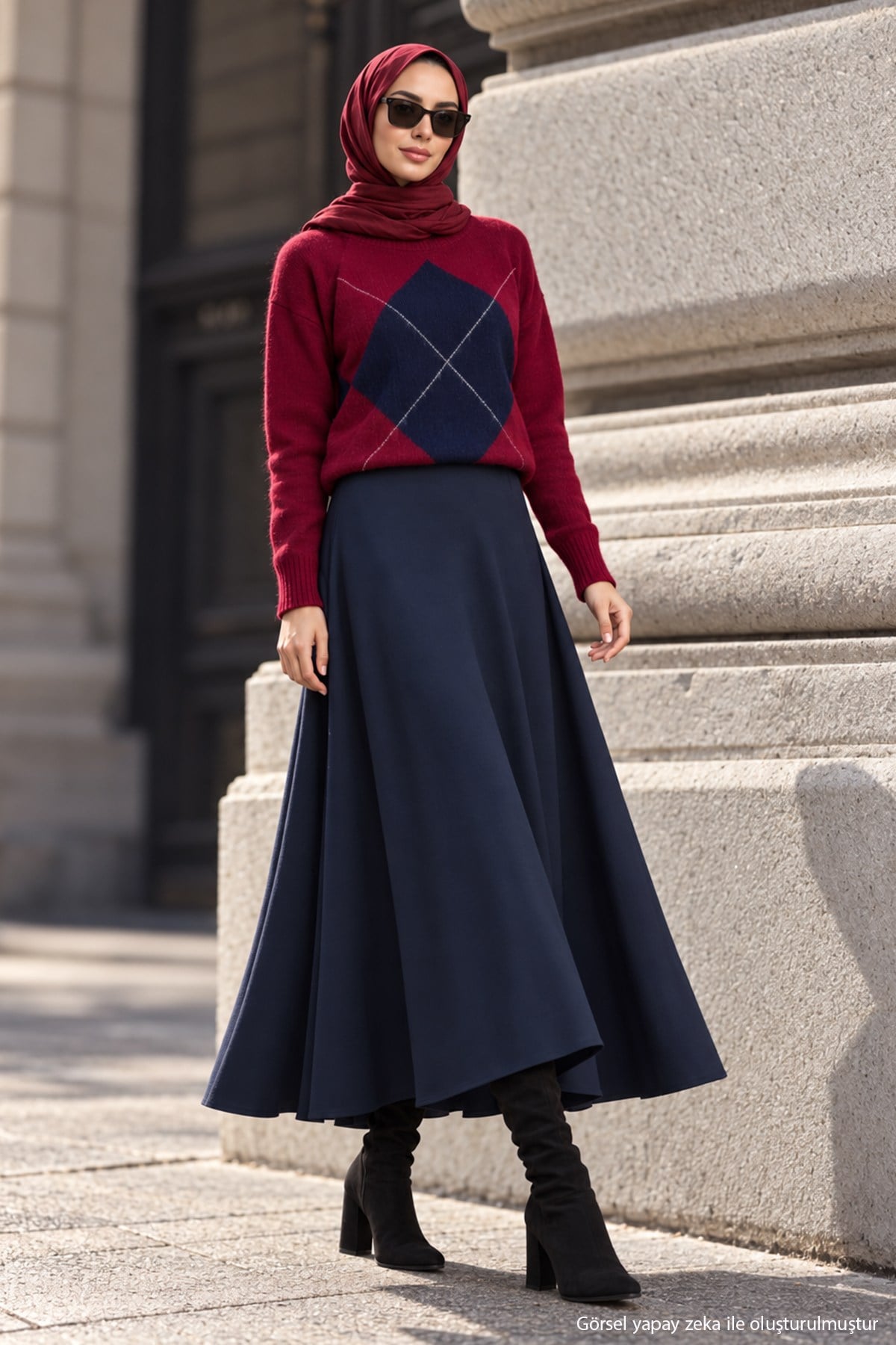 Baklava Desen Kazak Bordo HM2976