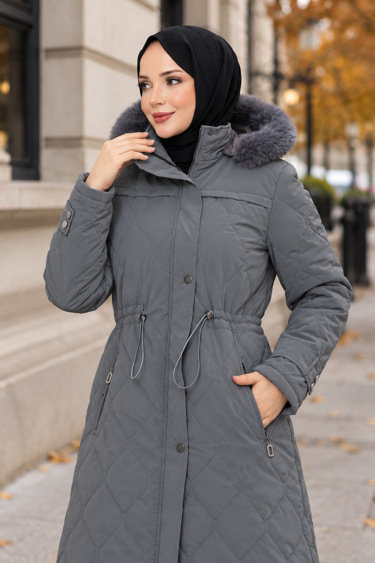 Baklava Desen Tam Boy Nova Kapitone Mont Füme HM2964