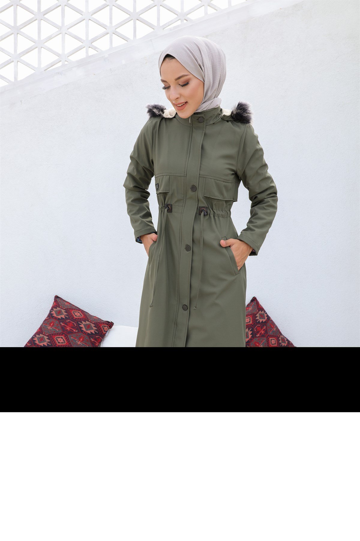 Beli Büzgülü Uzun Mont Haki