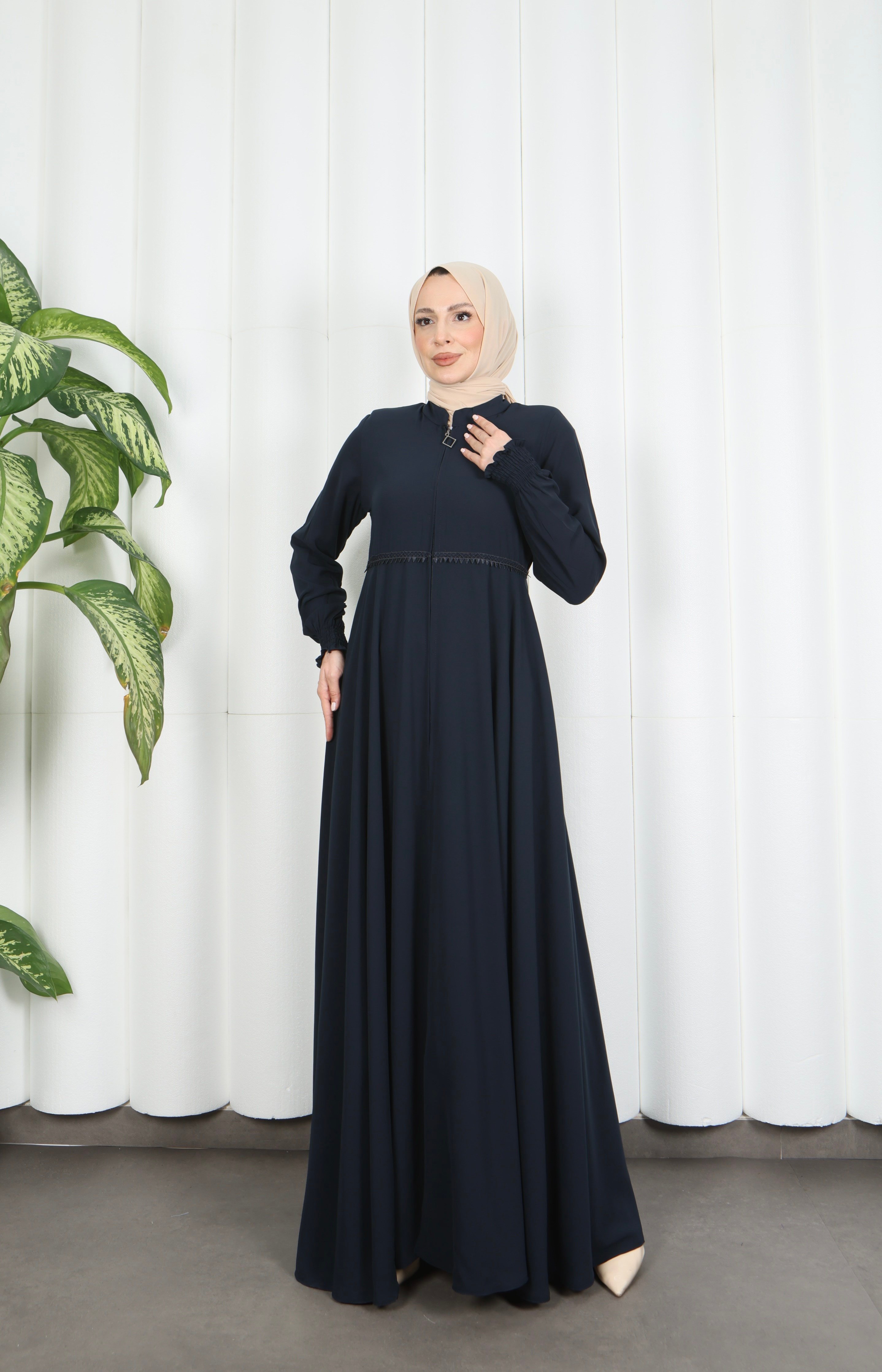 Beli Dantelli Mevlana Ferace Lacivert HNT7011