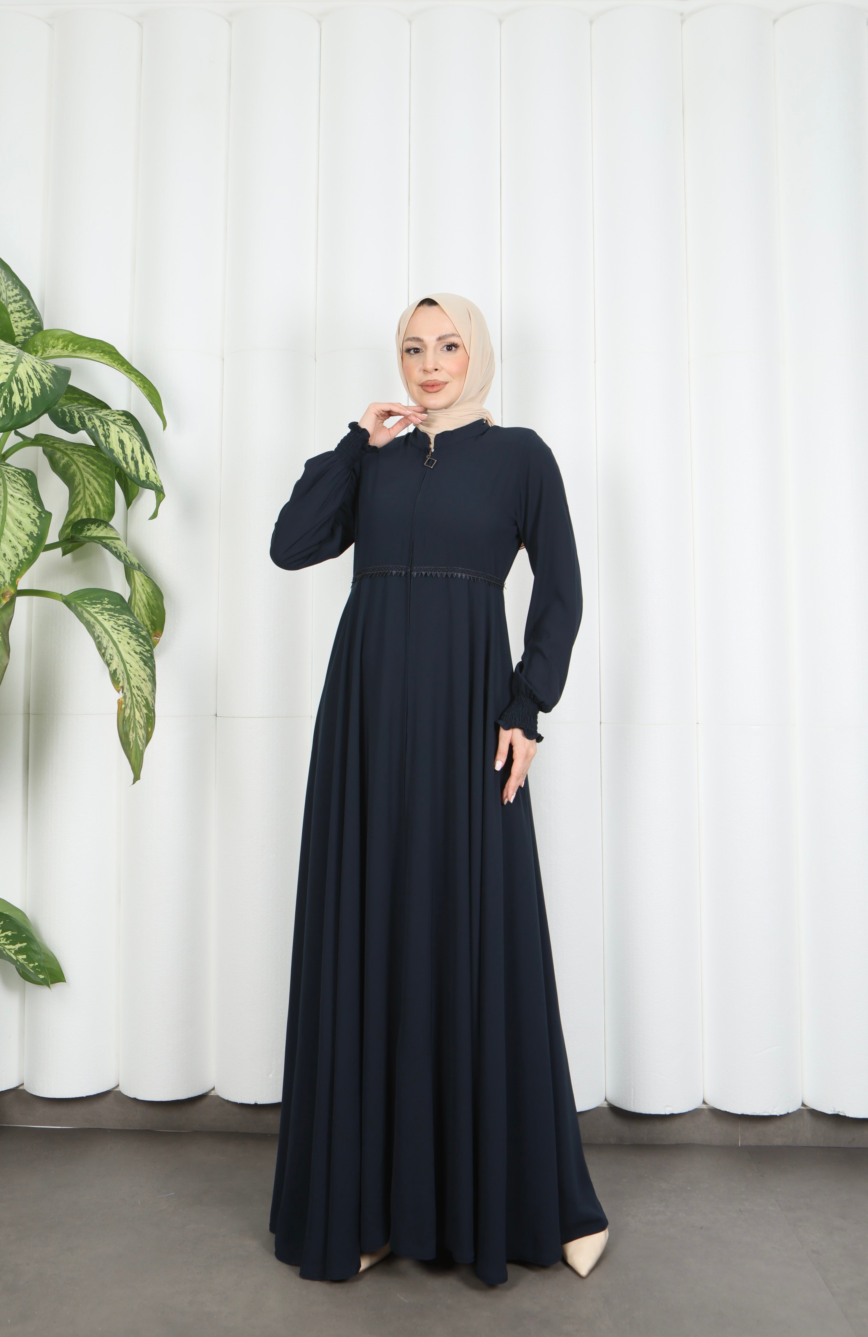 Beli Dantelli Mevlana Ferace Lacivert HNT7011