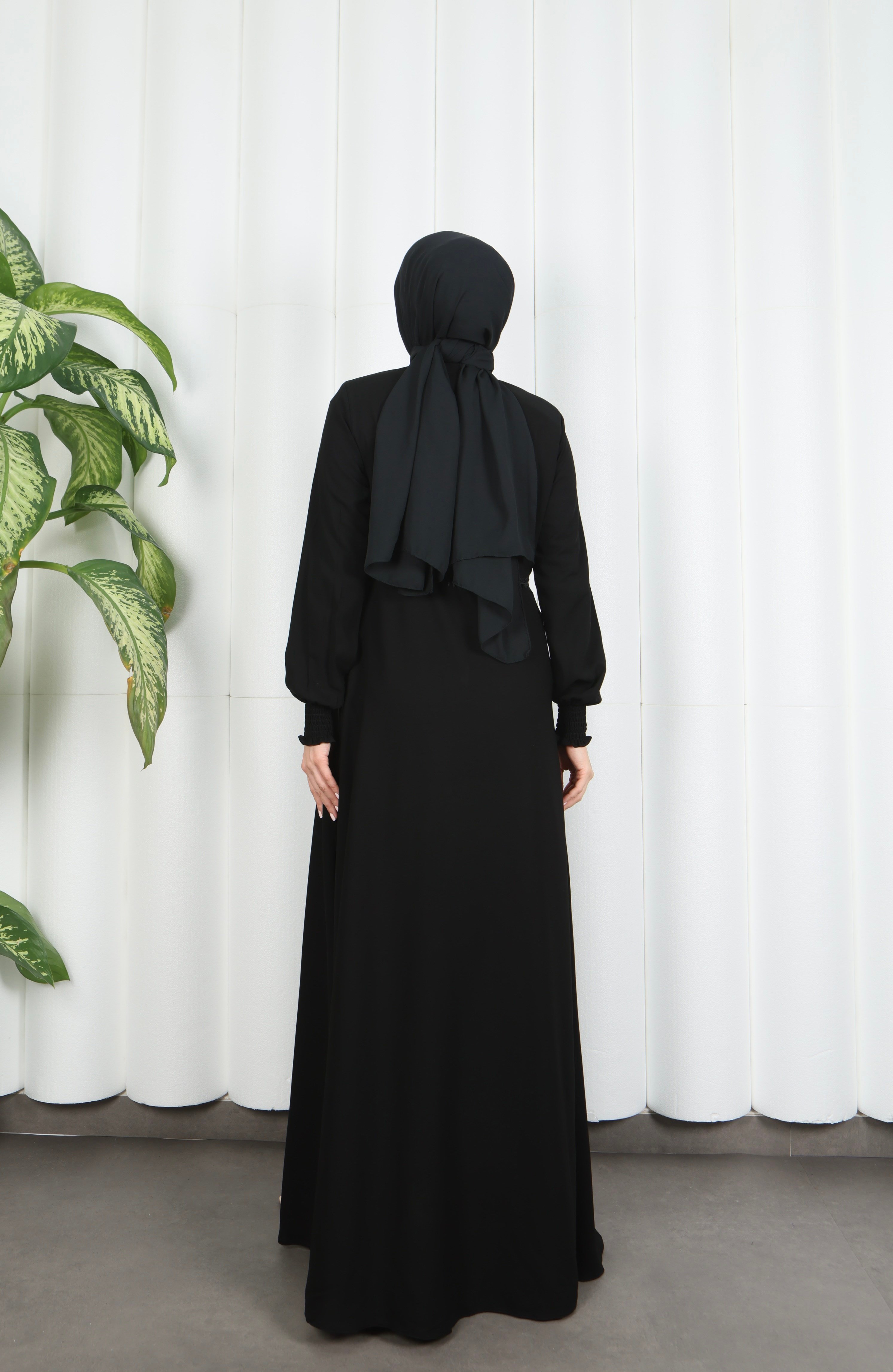 Beli Dantelli Mevlana Ferace Siyah HNT7011