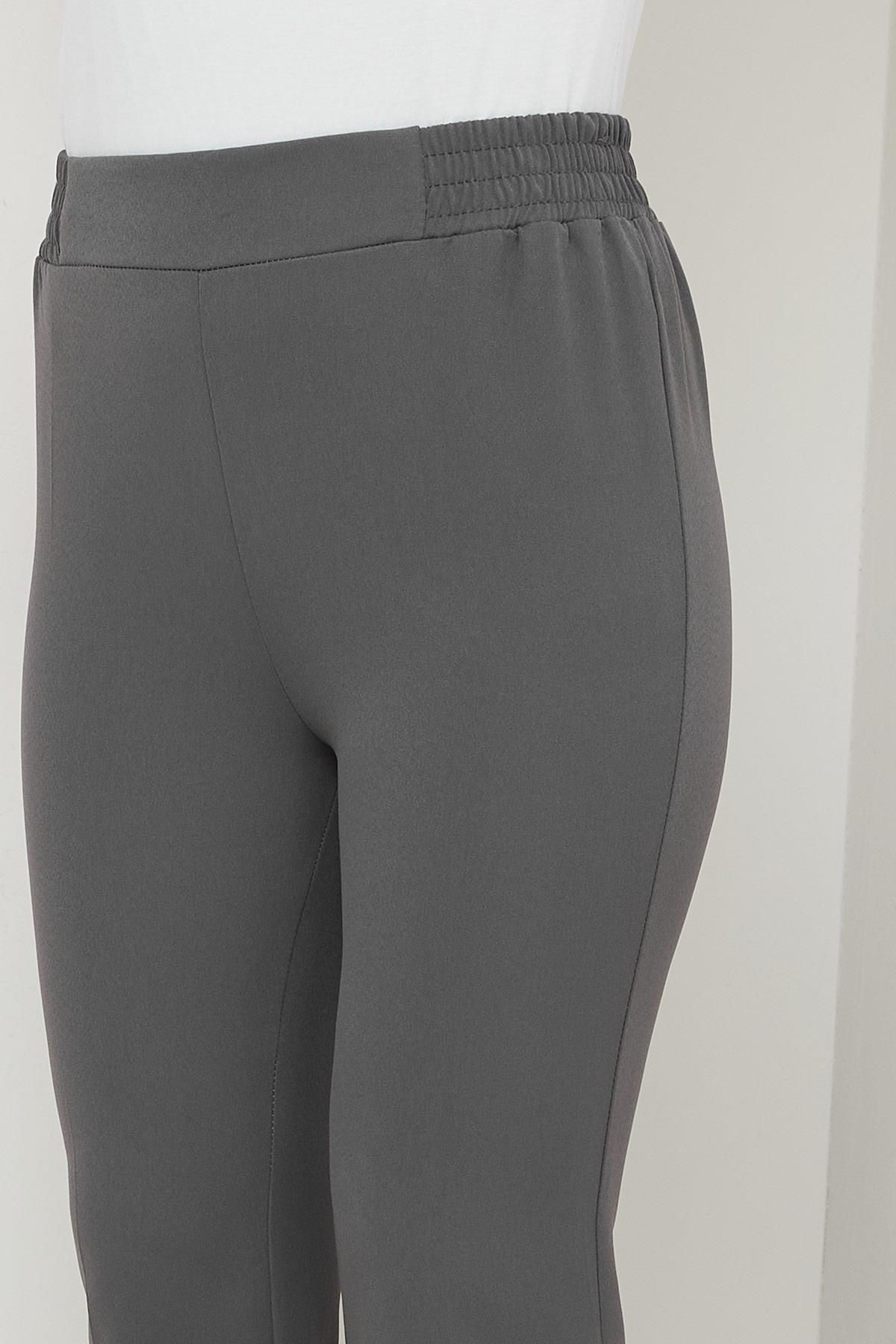 Beli Lastikli İspanyol Paça Kumaş Pantolon Füme HM2781