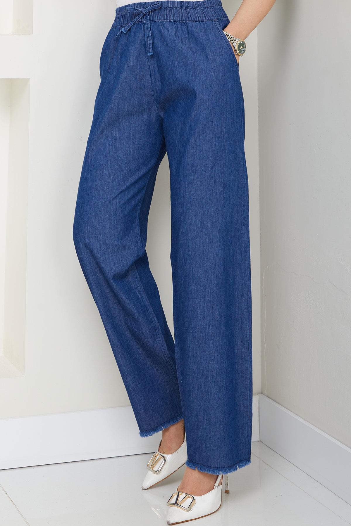 Beli Lastikli Kot  Pantolon Koyu Mavi HM2726