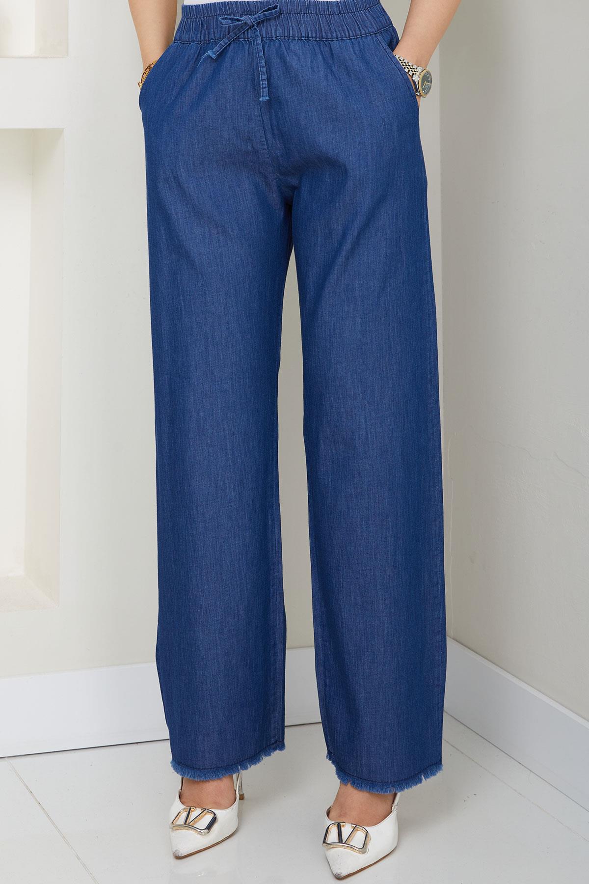 Beli Lastikli Kot  Pantolon Koyu Mavi HM2726