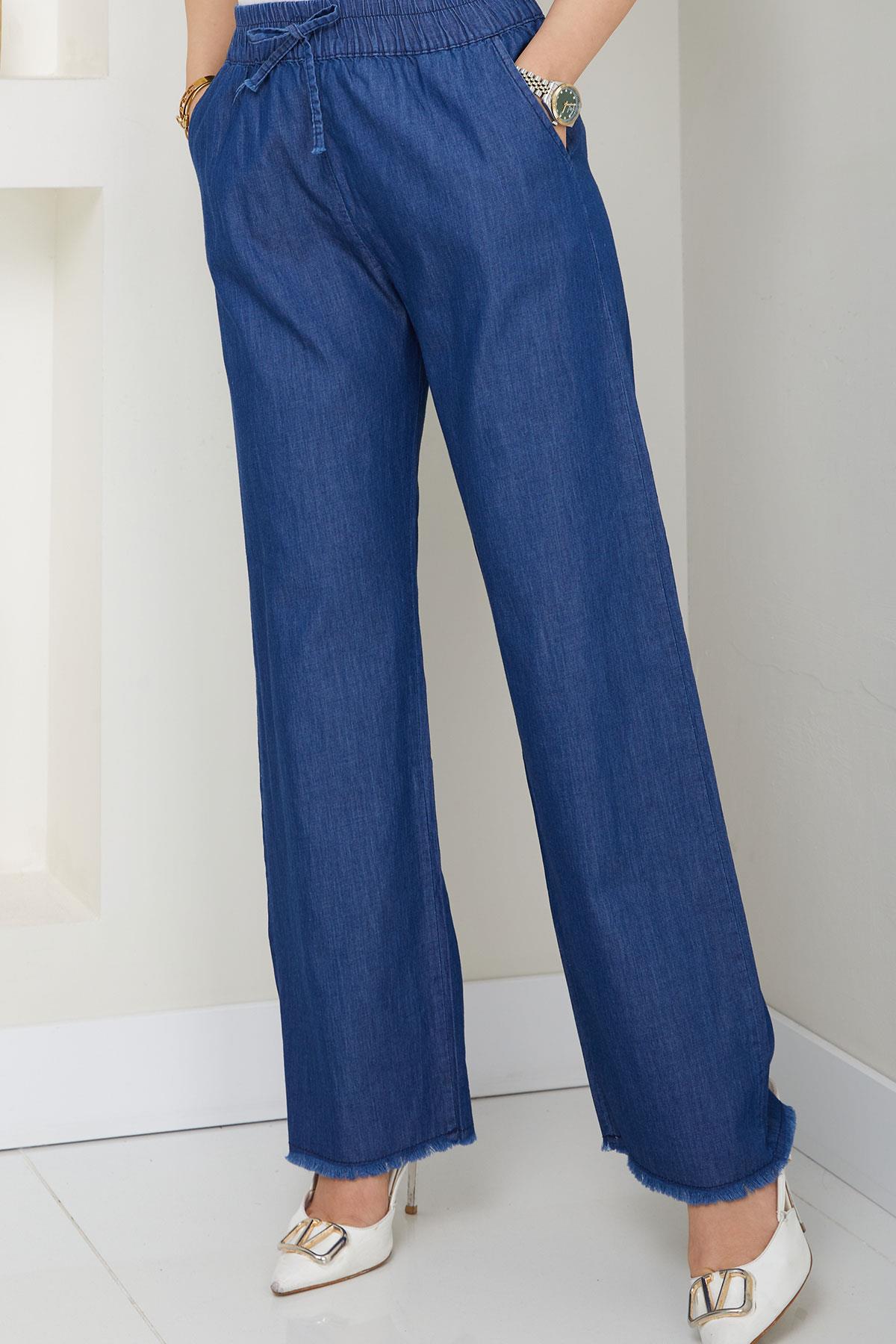 Beli Lastikli Kot  Pantolon Koyu Mavi HM2726