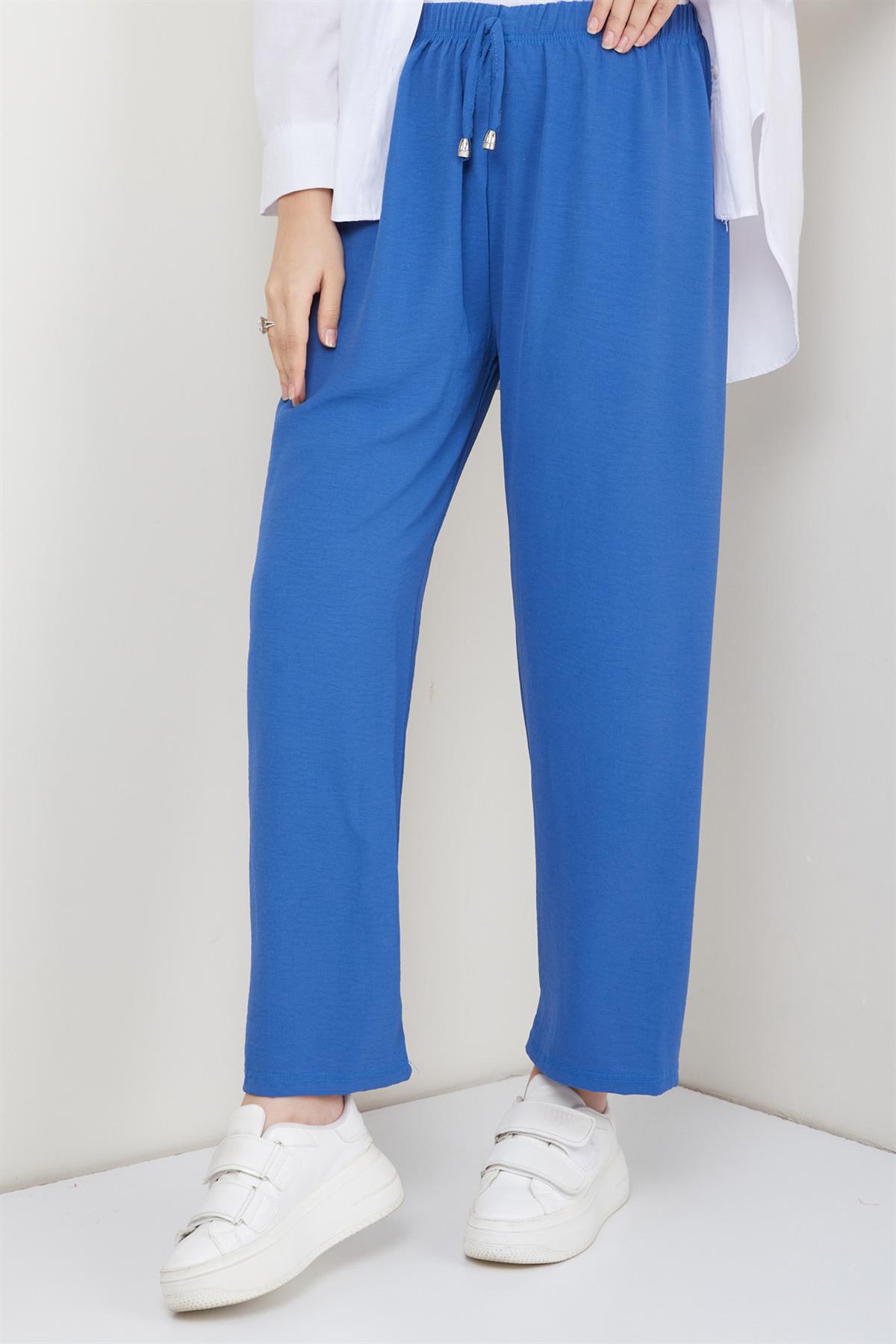 Beli Lastikli Rahat Kalıp Aerobin Pantolon İndigo