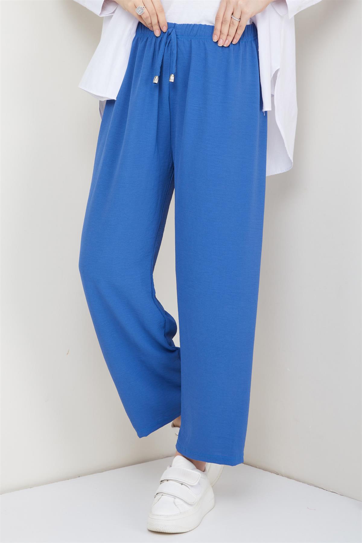 Beli Lastikli Rahat Kalıp Aerobin Pantolon İndigo
