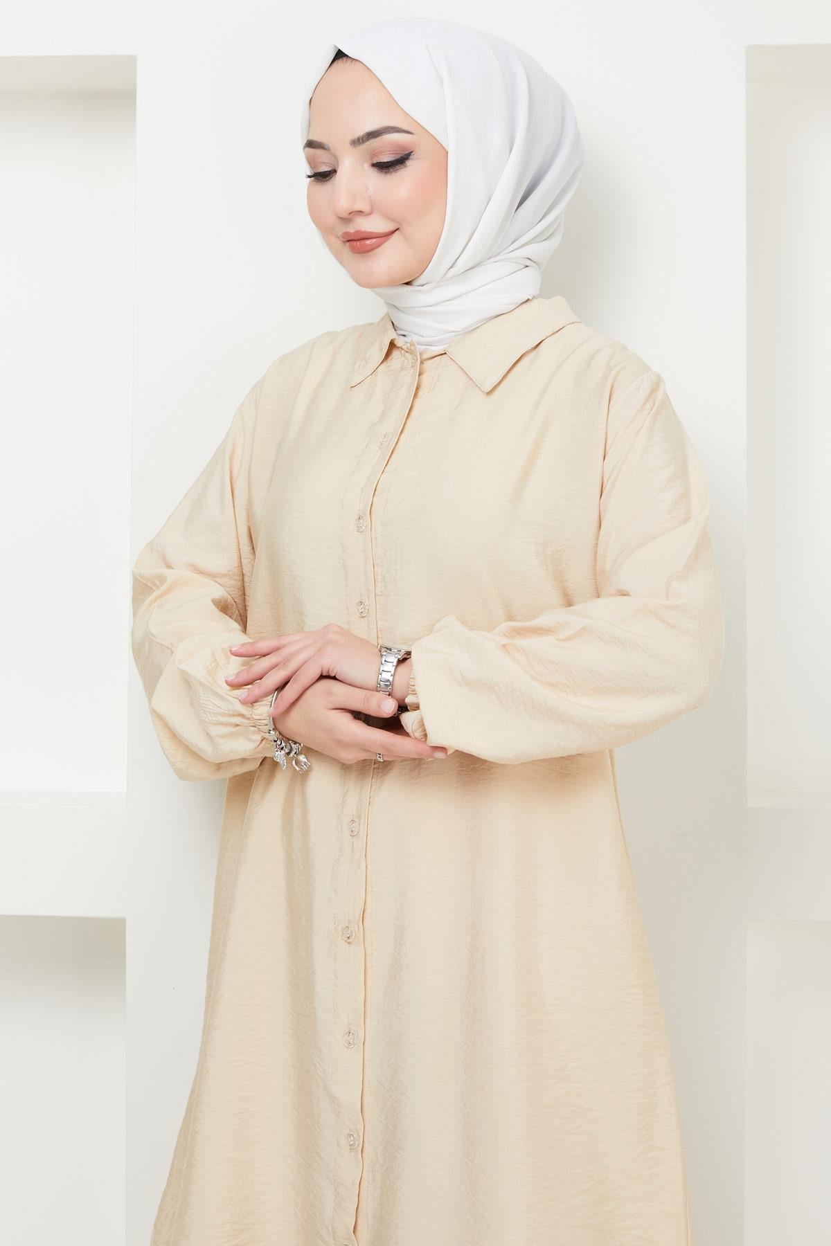 Beyza Tunik Pantolon İkili Takım Bej HM2385