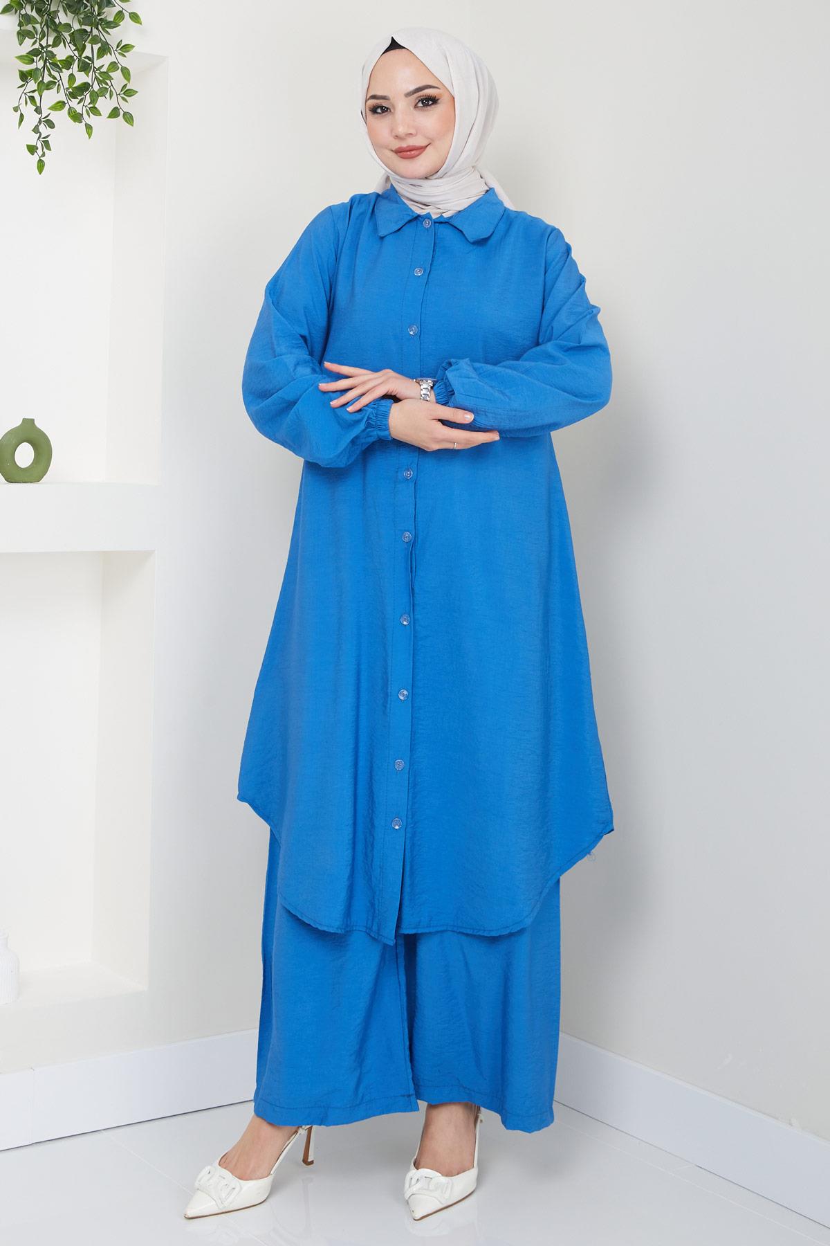 Beyza Tunik Pantolon İkili Takım İndigo HM2385