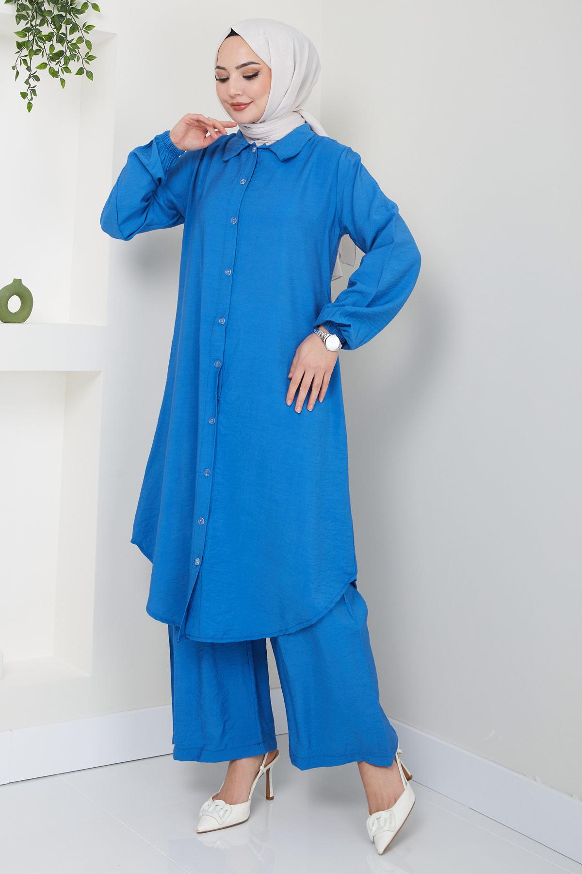 Beyza Tunik Pantolon İkili Takım İndigo HM2385