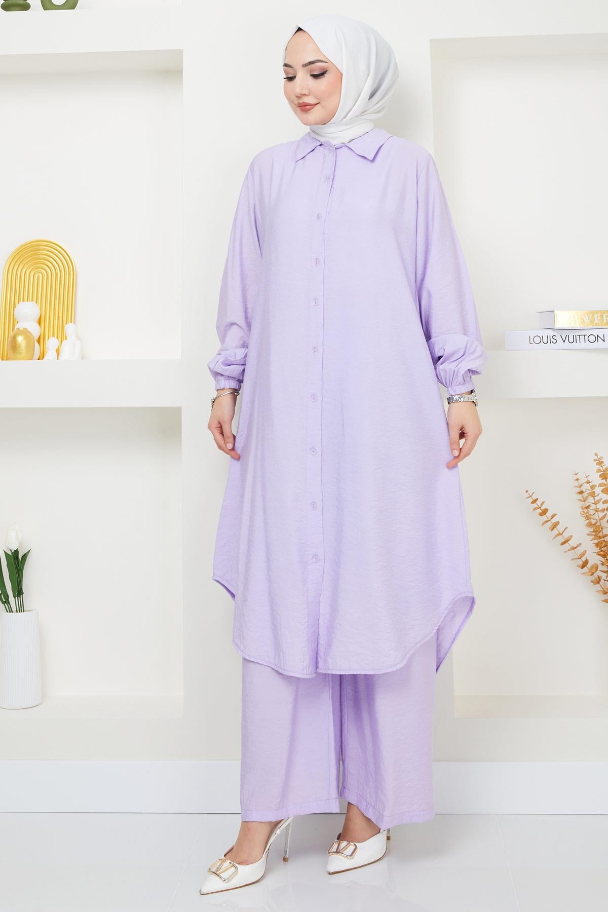Beyza Tunik Pantolon İkili Takım Lila HM2385