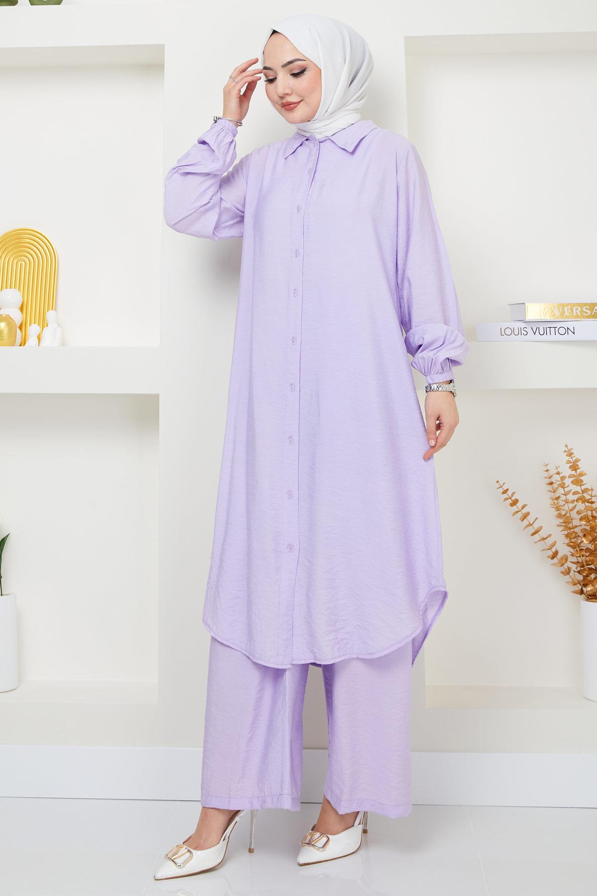 Beyza Tunik Pantolon İkili Takım Lila HM2385
